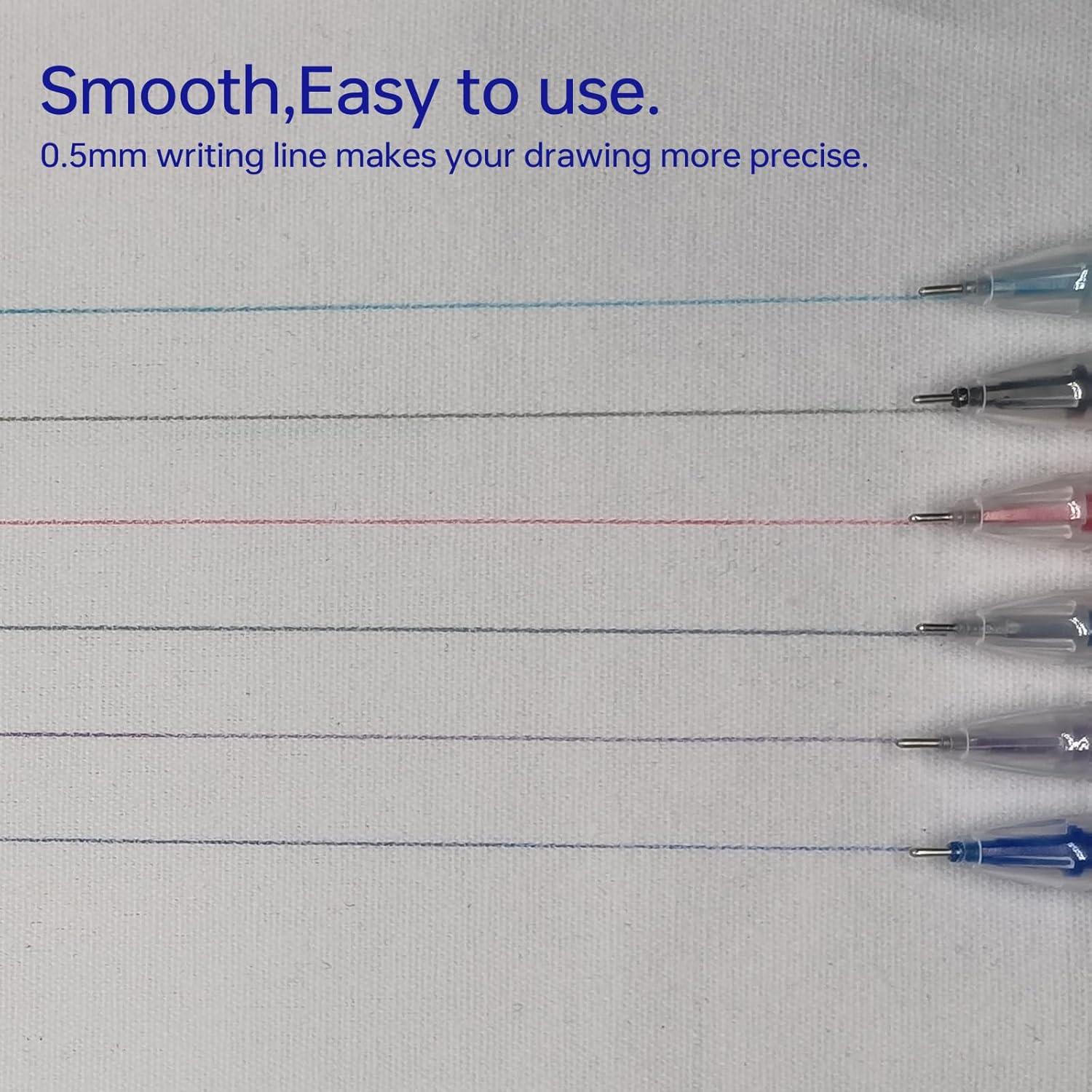 6 Bolígrafos Borrables por Calor Dinggaogao 0.5mm 6 Colores