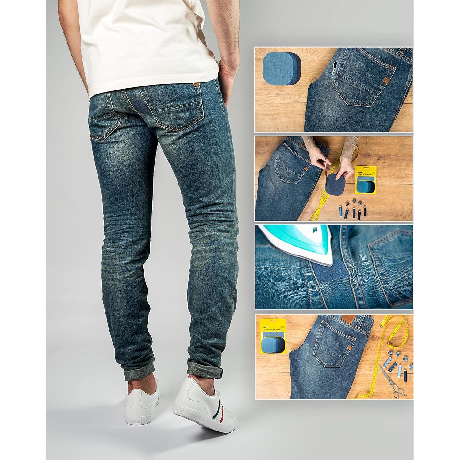 Parches Termoadhesivos ZEFFFKA 10 Piezas Algodón Azul y Negro