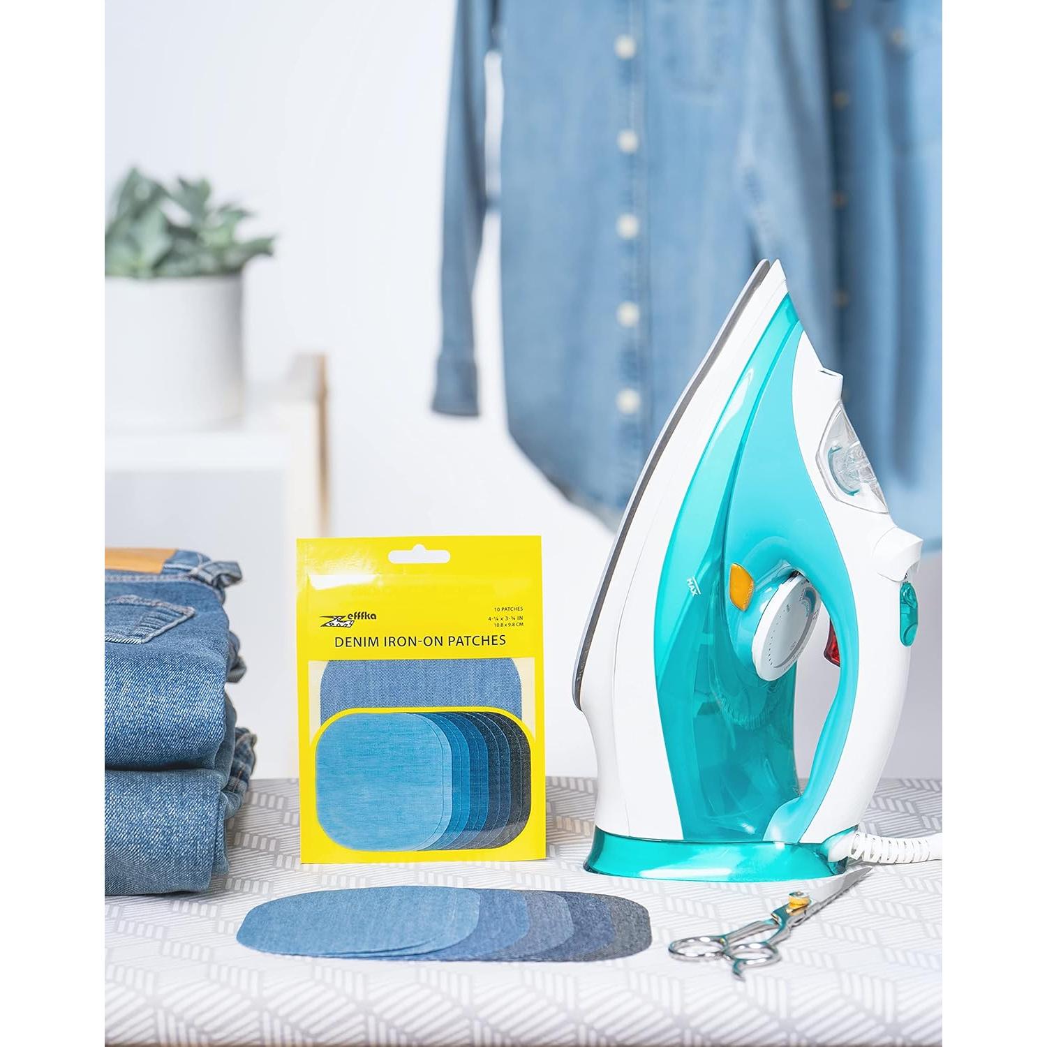 Parches Termoadhesivos ZEFFFKA 10 Piezas Algodón Azul y Negro