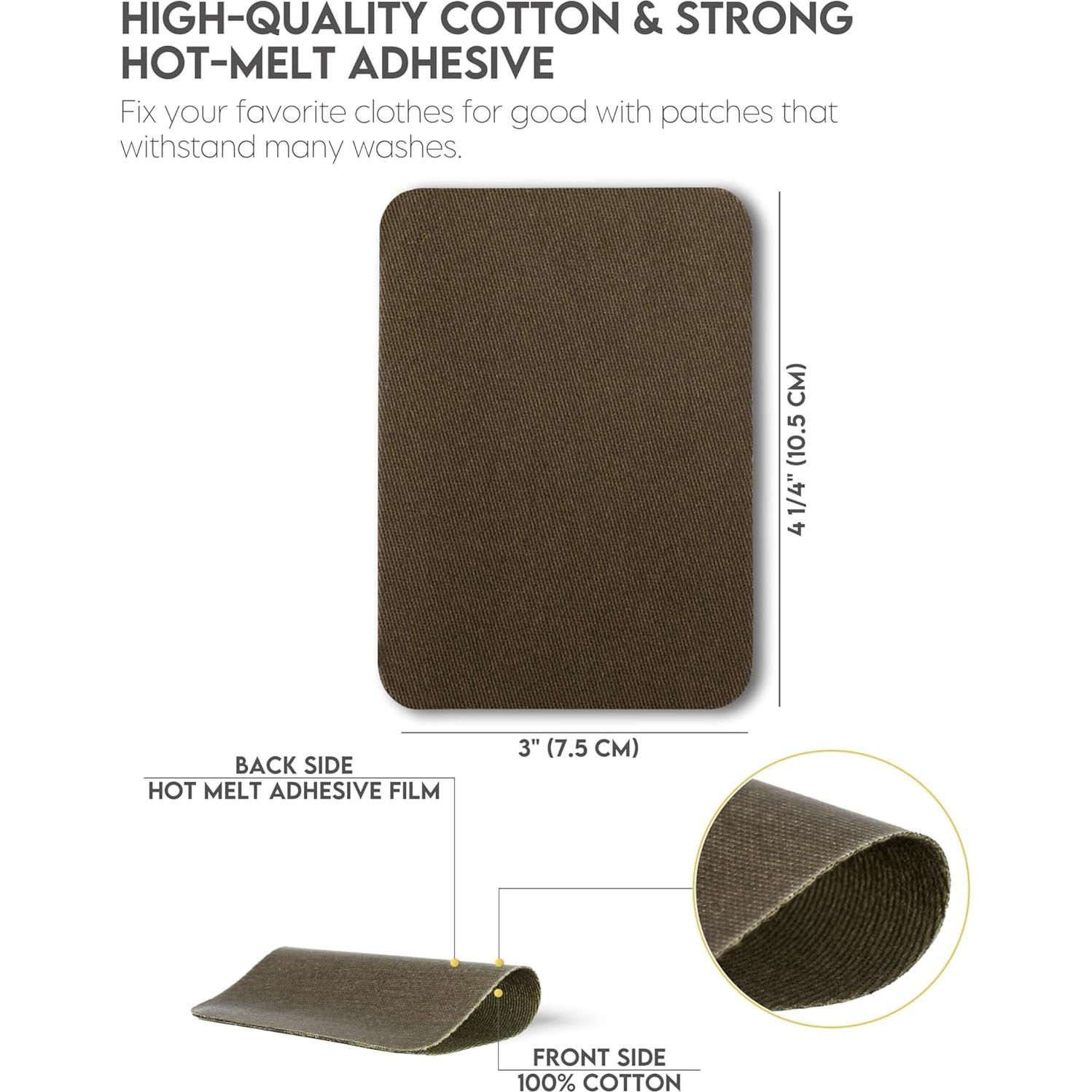 ZEFFFKA Kit de 12 Parches de Tela Autoadhesivos 100% Algodón