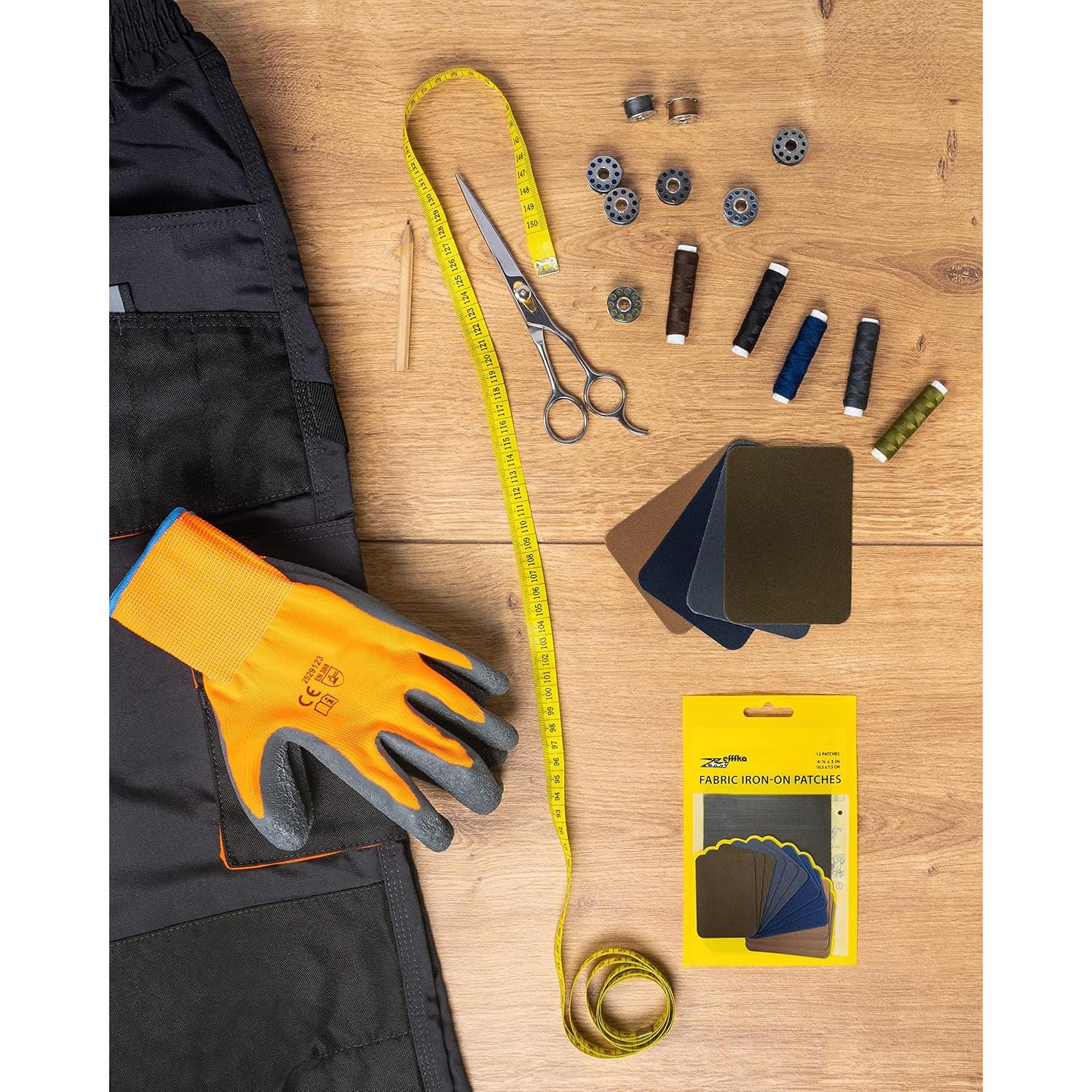 ZEFFFKA Kit de 12 Parches de Tela Autoadhesivos 100% Algodón