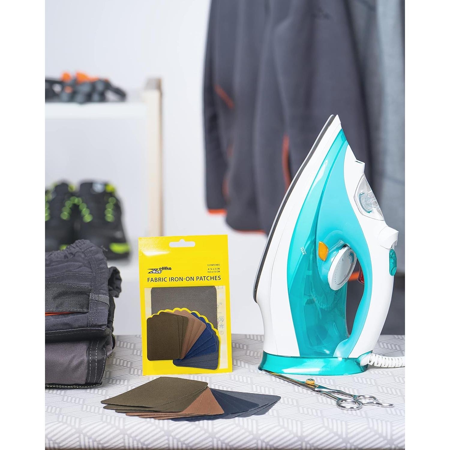 ZEFFFKA Kit de 12 Parches de Tela Autoadhesivos 100% Algodón