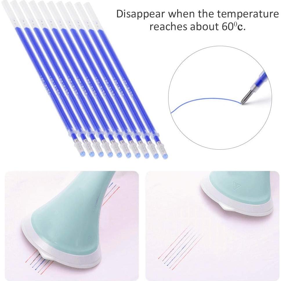 100 Recargas Borrables por Calor Haosie para Tela - Punta Fina