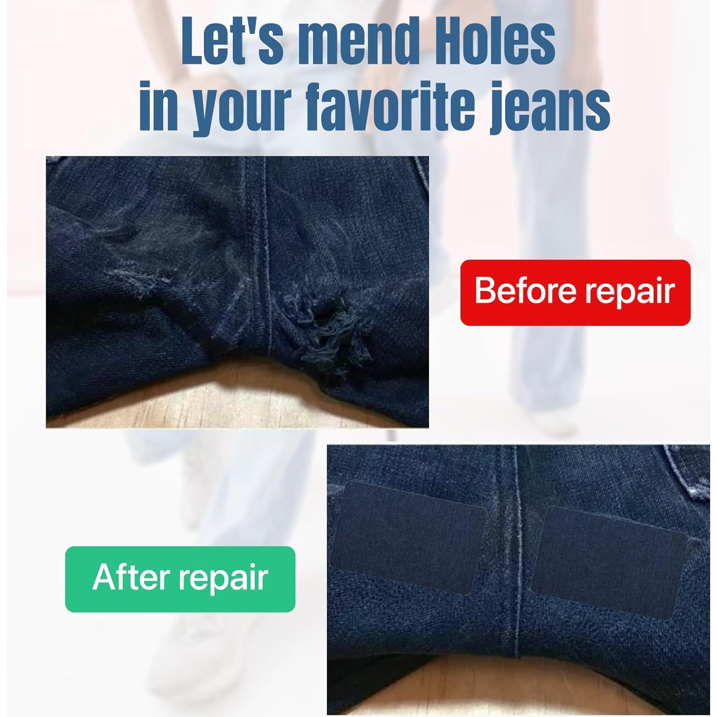 Kit 15 Piezas Parche Termoadhesivo Algodón Azul 12.5x9.5cm