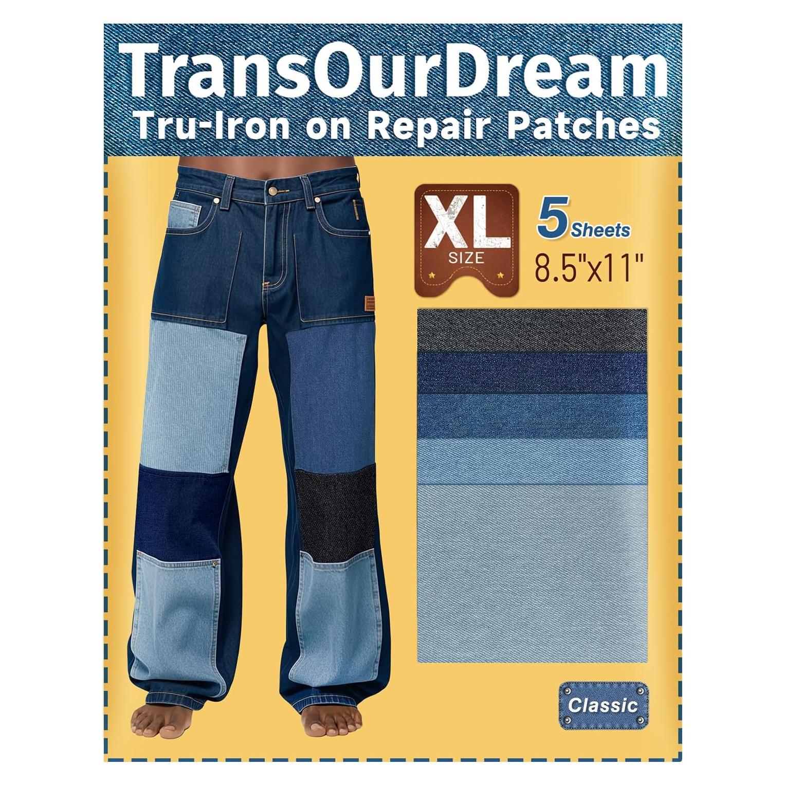 Parches Termoadhesivos XL TransOurDream para Jeans y Ropa - 5 Colores