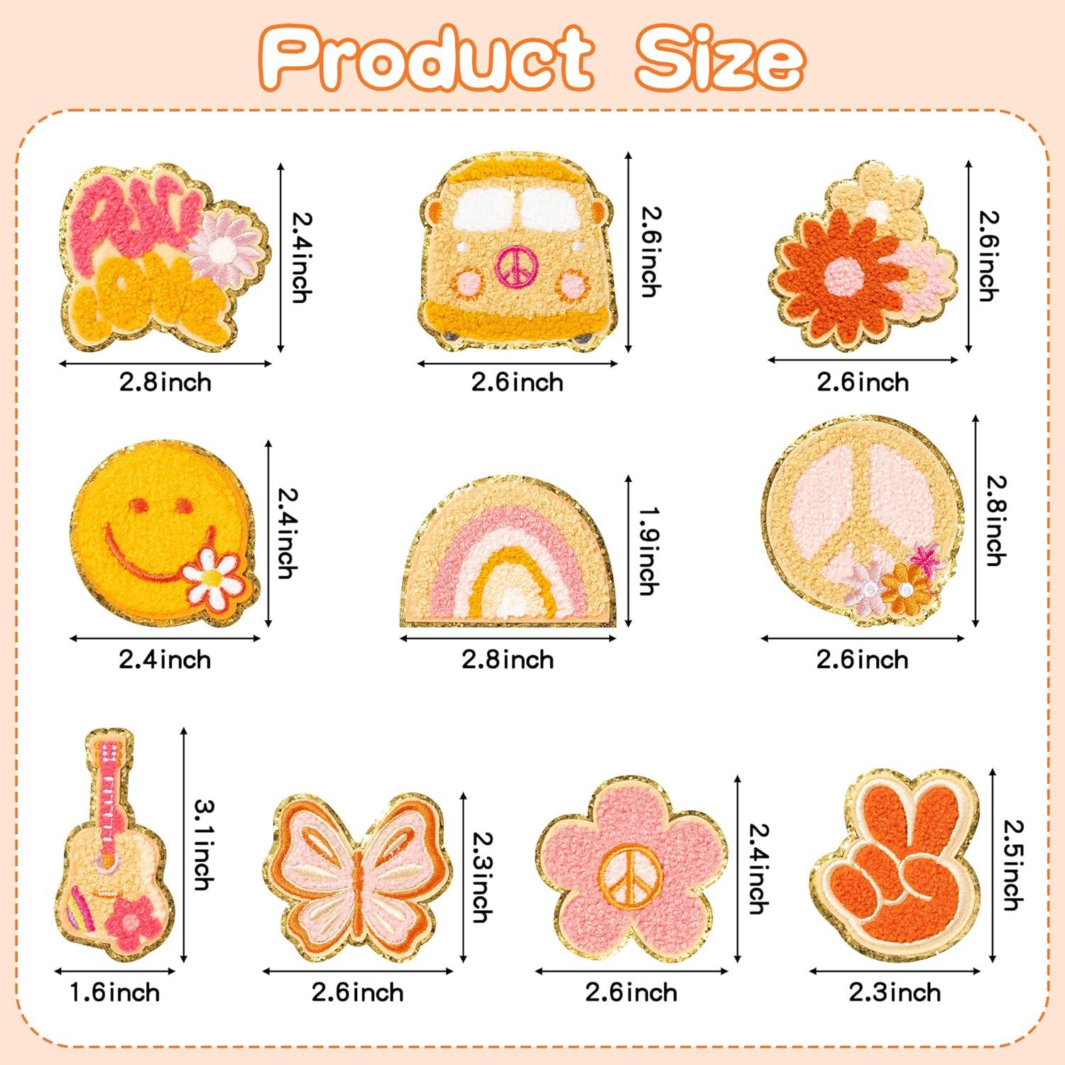 10 Parches de Chenille Retro X1zuue para Planchar y Coser