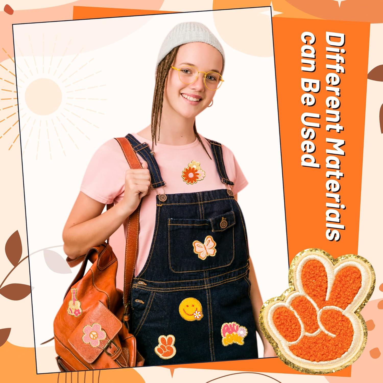 10 Parches de Chenille Retro X1zuue para Planchar y Coser