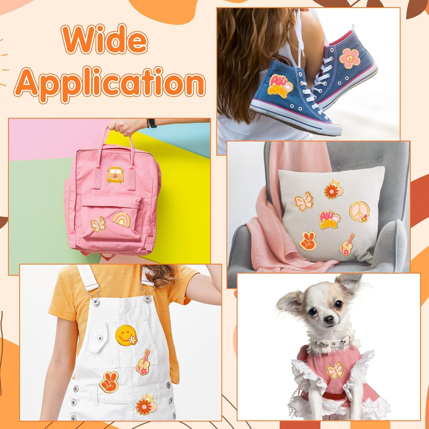 10 Parches de Chenille Retro X1zuue para Planchar y Coser