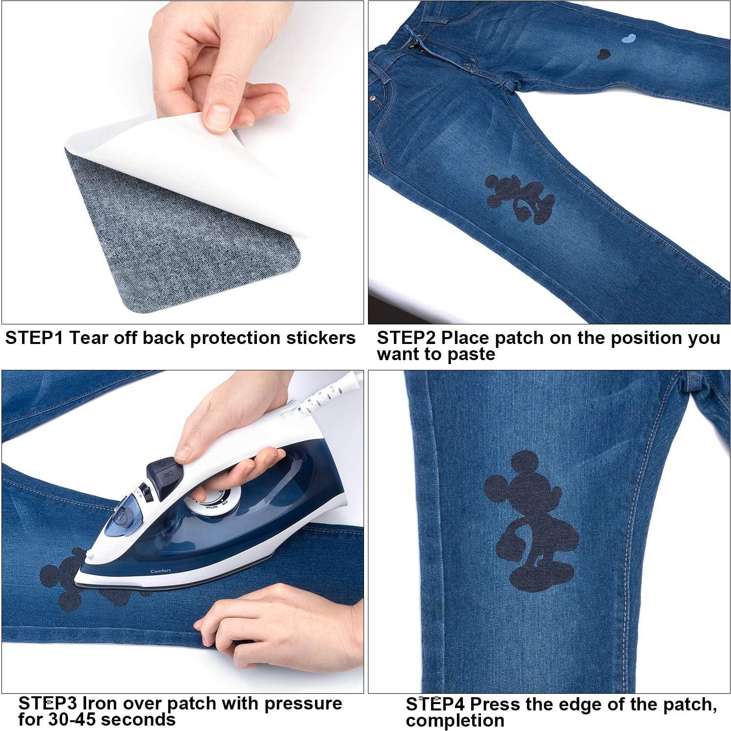 Kit de Parches de Planchar Awpeye 30 PCS Denim 12.4x9.4 cm