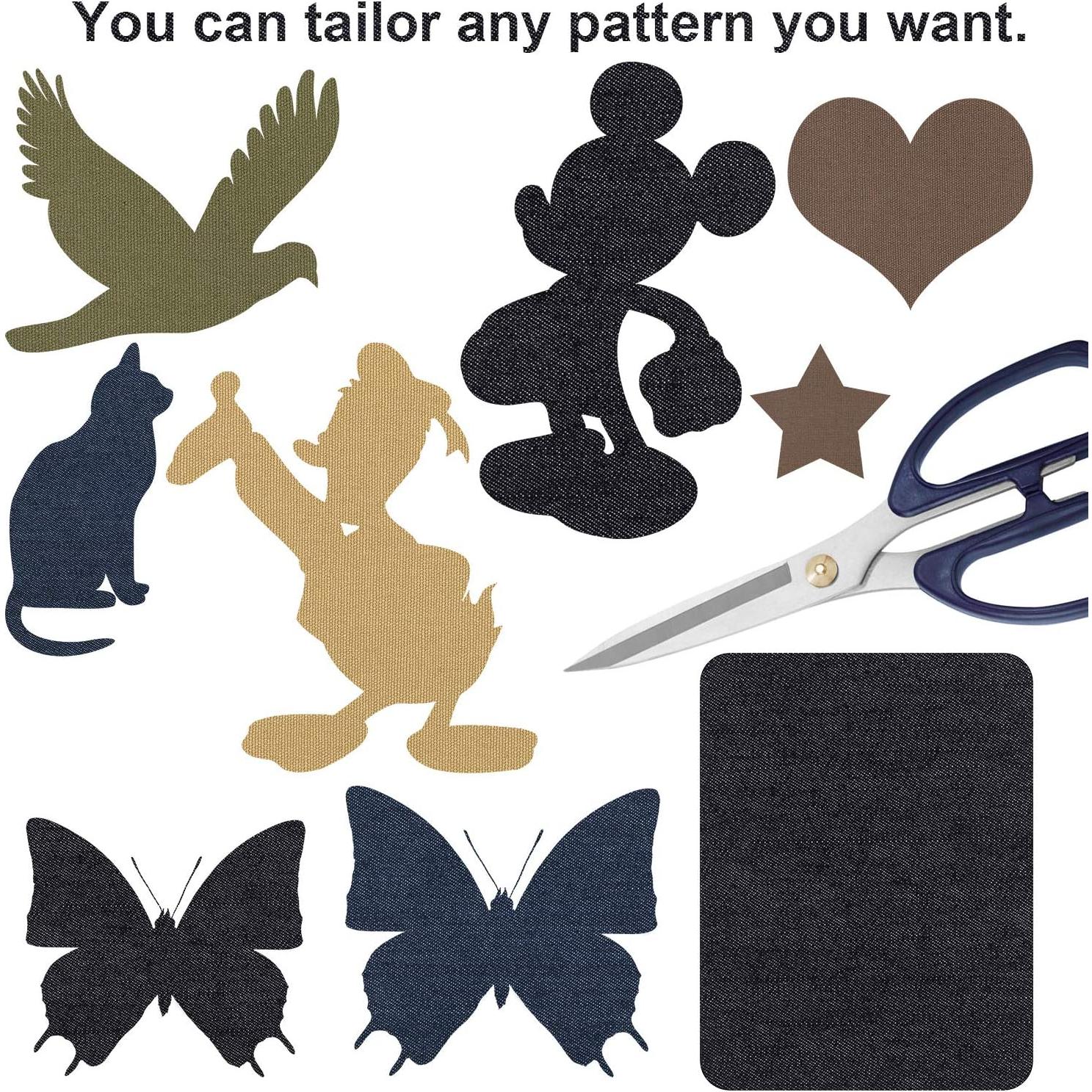 Kit de Parches de Planchar Awpeye 30 PCS Denim 12.4x9.4 cm