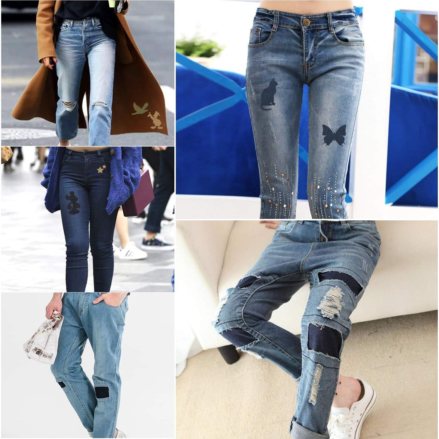 Kit de Parches de Planchar Awpeye 30 PCS Denim 12.4x9.4 cm