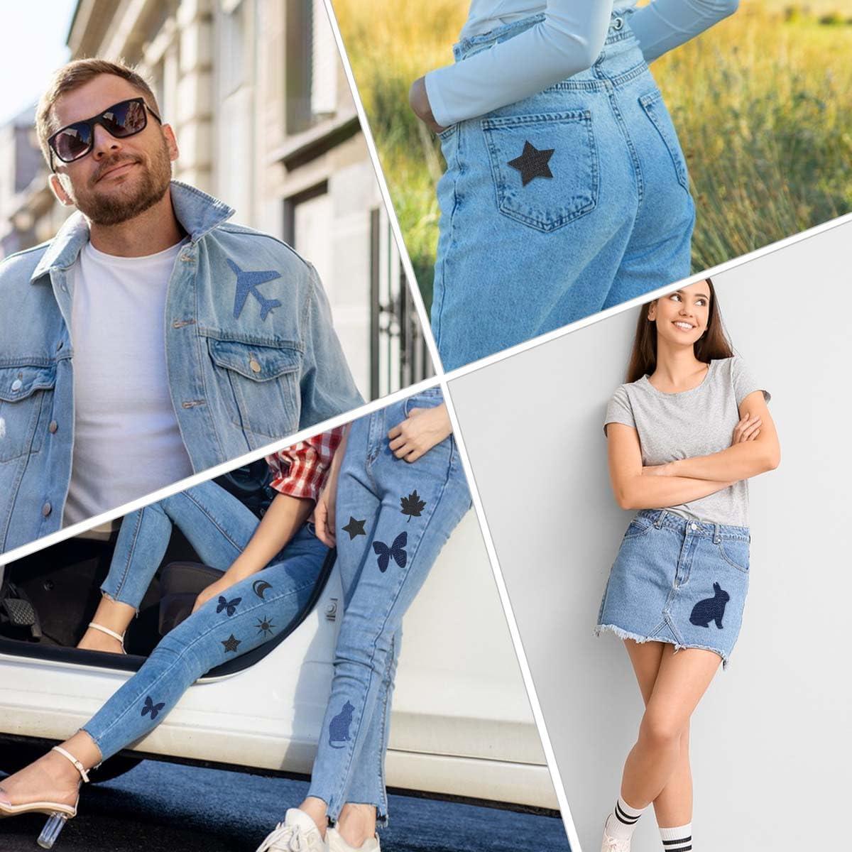 10 Parches de Planchar TKYPZY Denim 7.5x7.5cm 5 Colores