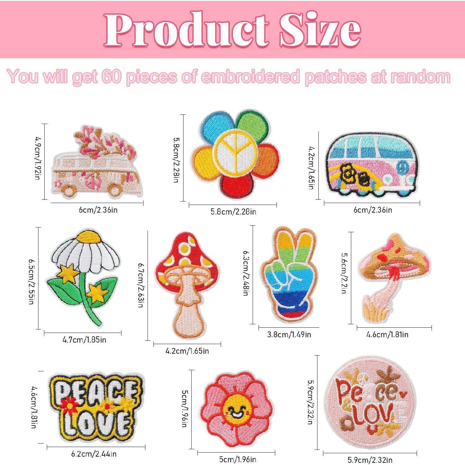 Parches Bordados AXEN 60 Piezas para Planchar y Coser