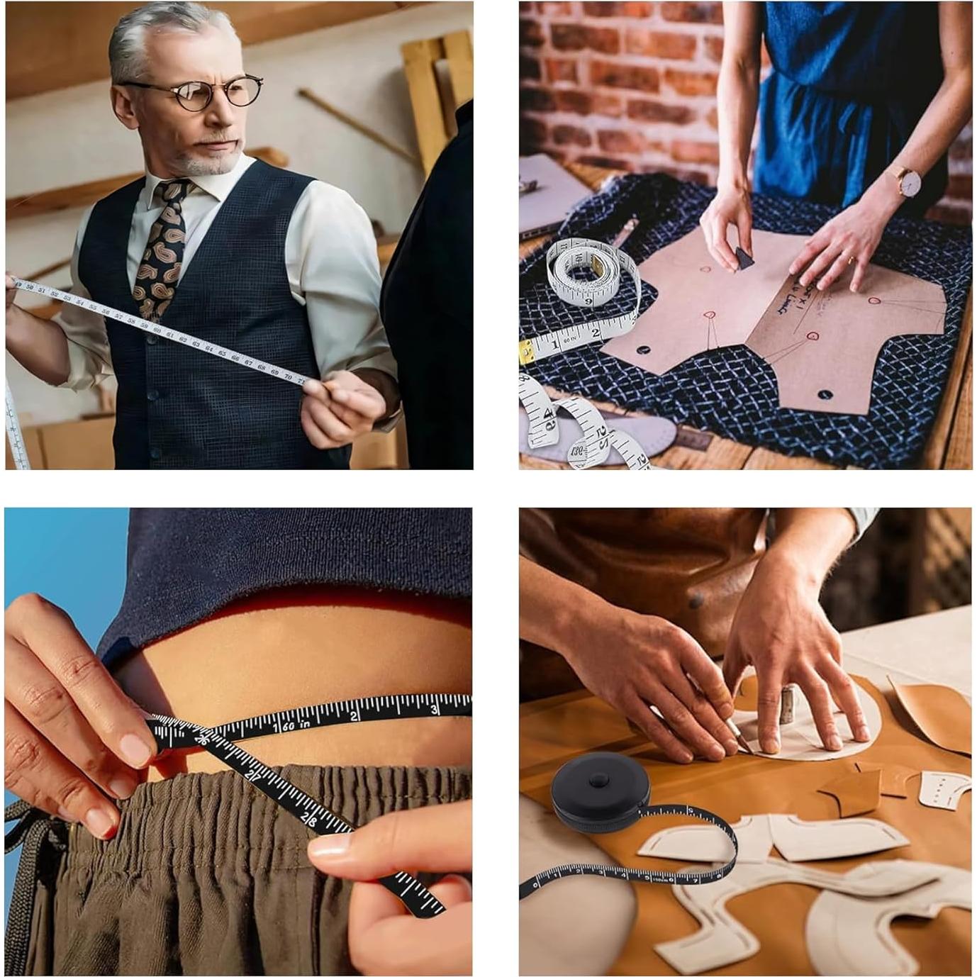 Cinta Métrica Suave HHKJ 150 cm Paquete Doble Negro y Blanco