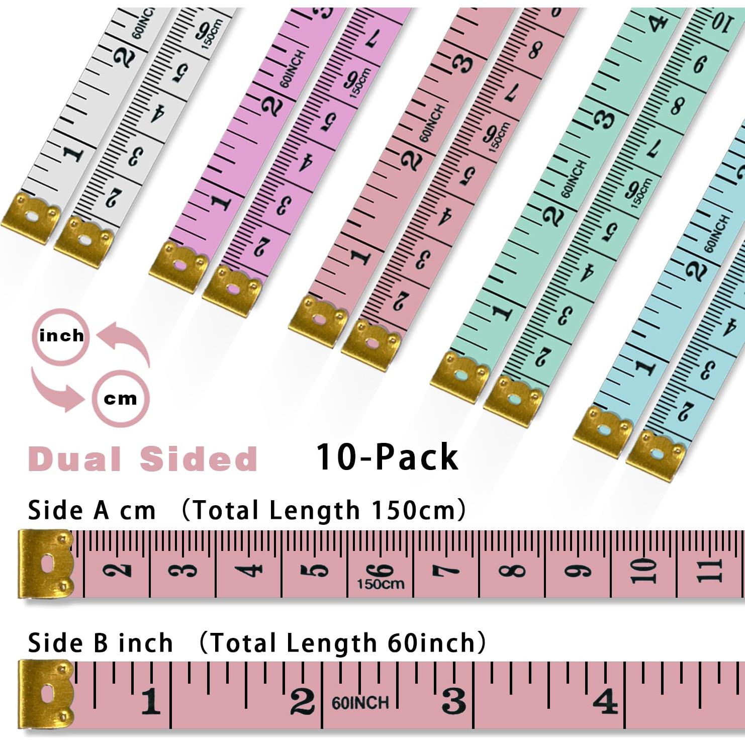 Paquete de 10 cintas métricas suaves Yssmjd 150 cm para costura