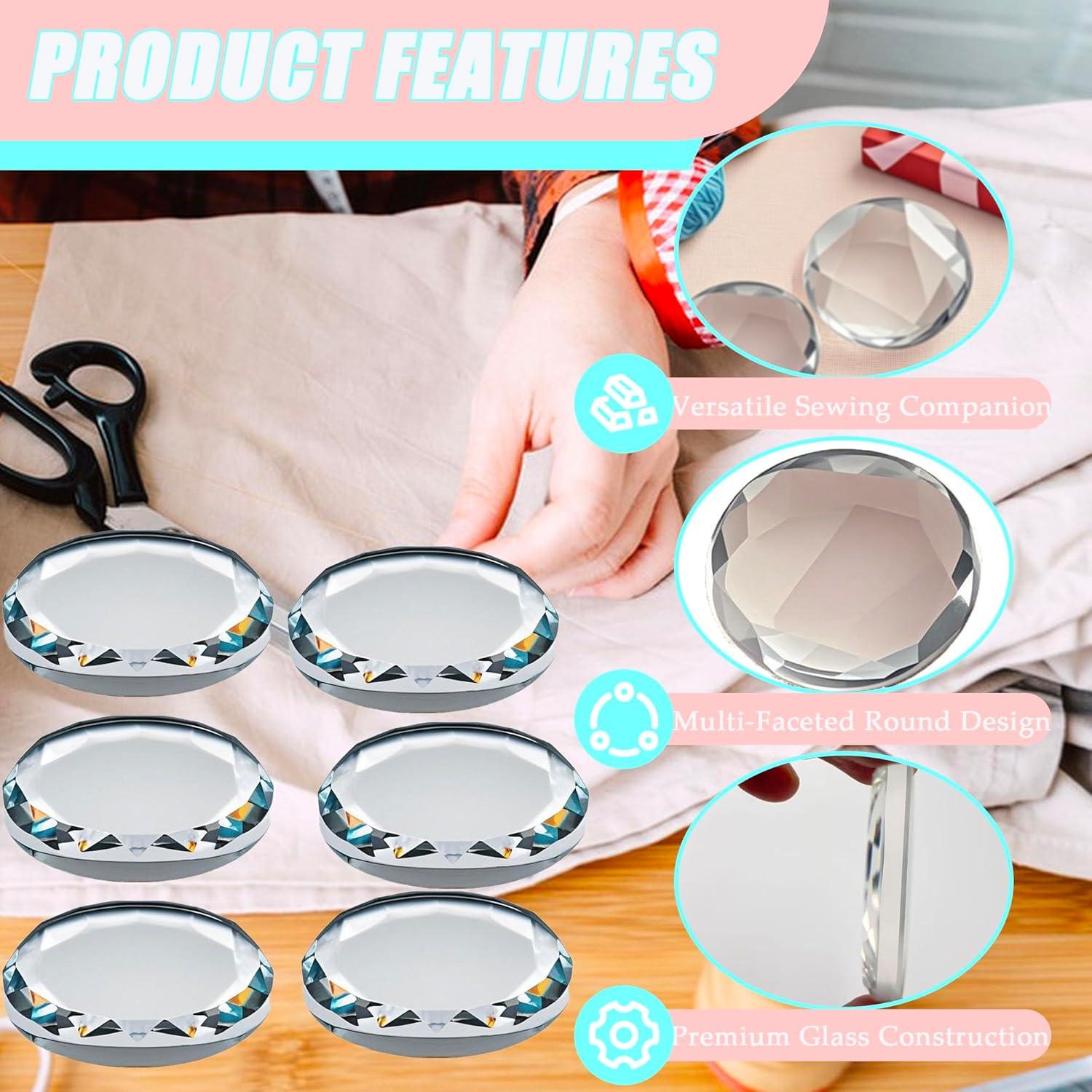 Pesas de Costura Qkxut, Juego de 6 Pesas de Vidrio 50mm