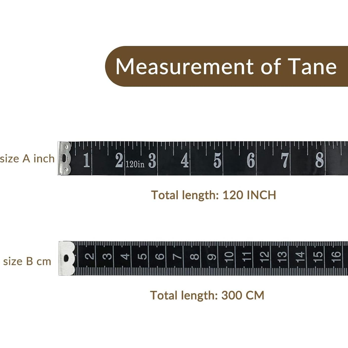 Cinta Métrica Suave GDMINLO 300cm Doble Escala 2 Piezas