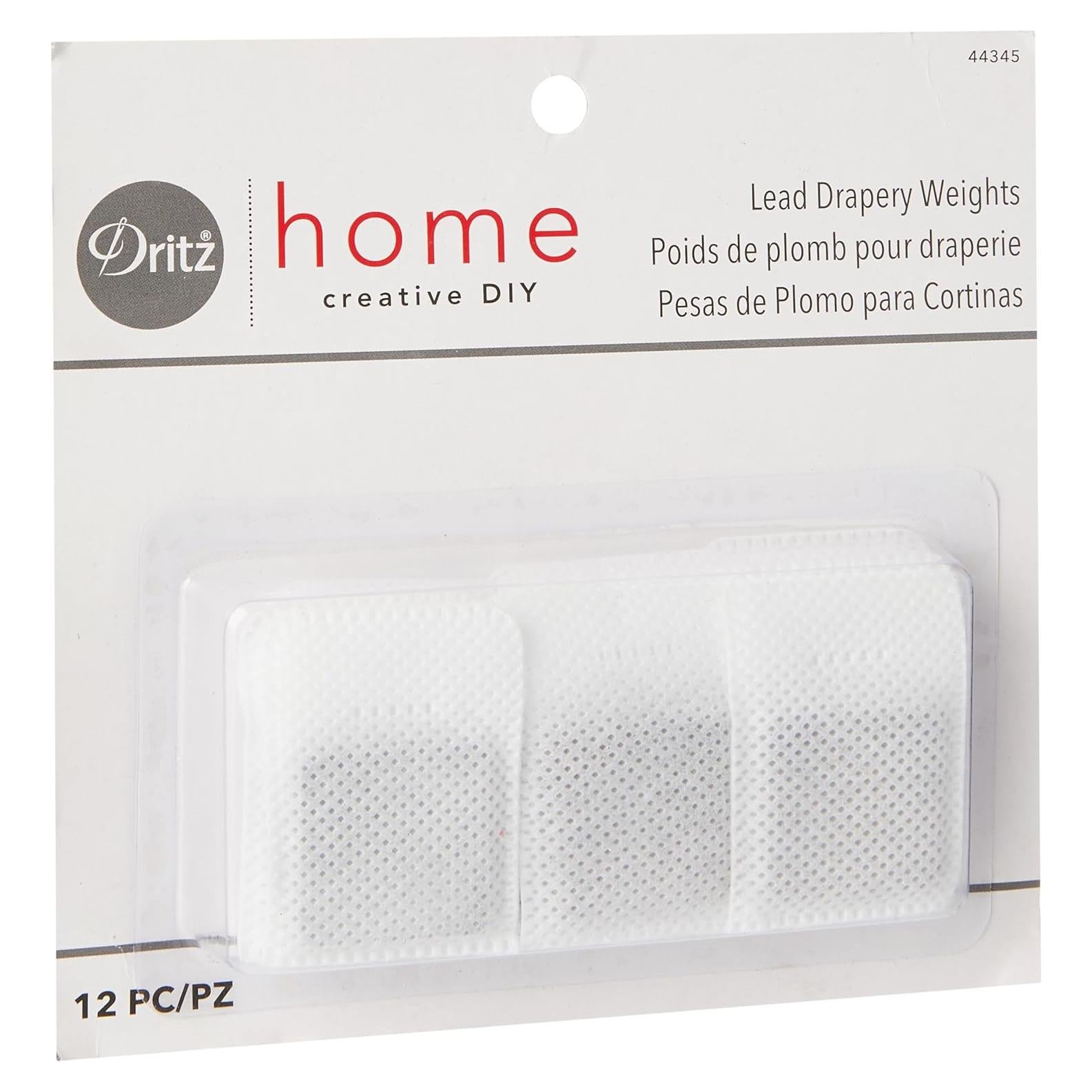 Pesas de Cortina de Plomo Dritz Home, 12 Piezas, Blanco