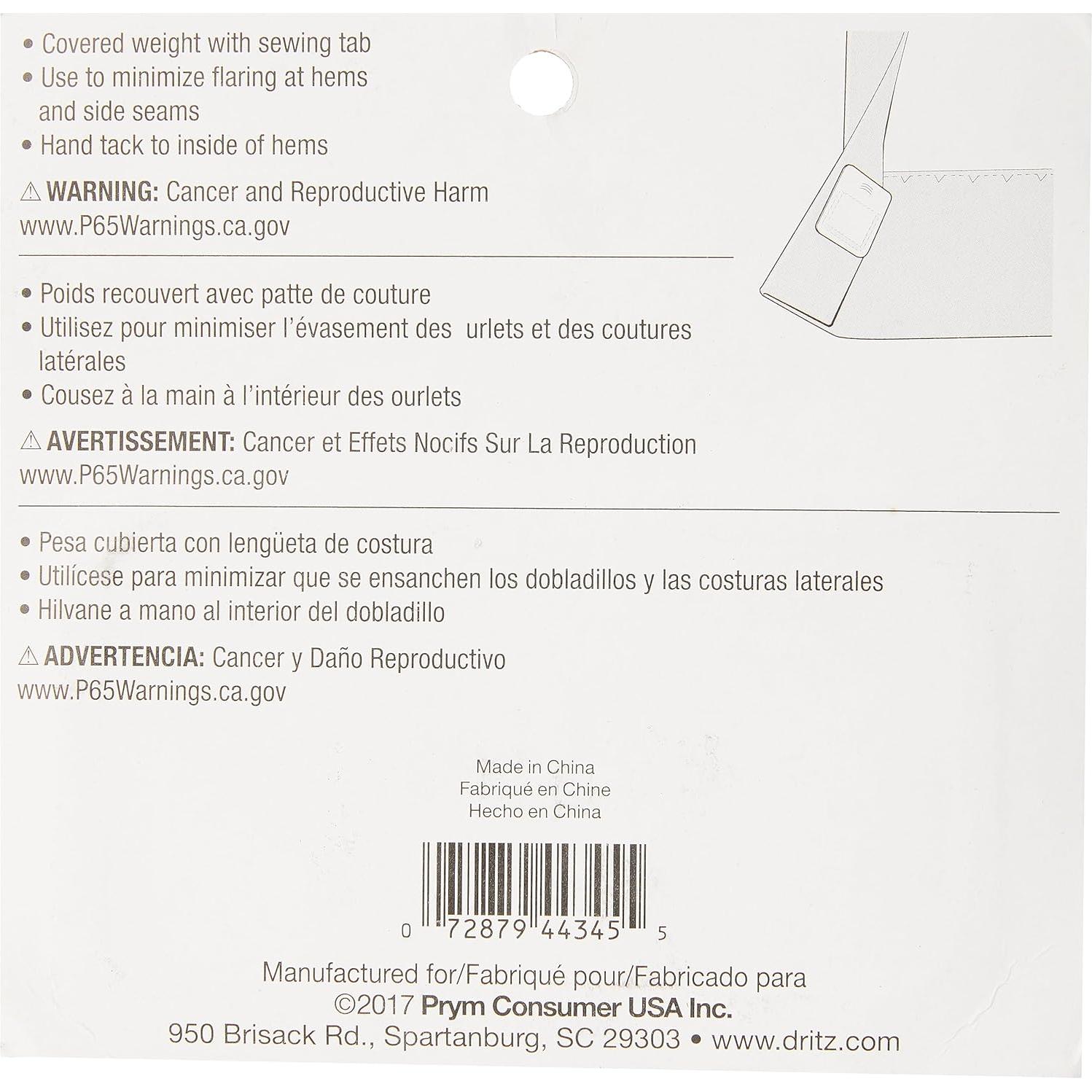 Pesas de Cortina de Plomo Dritz Home, 12 Piezas, Blanco