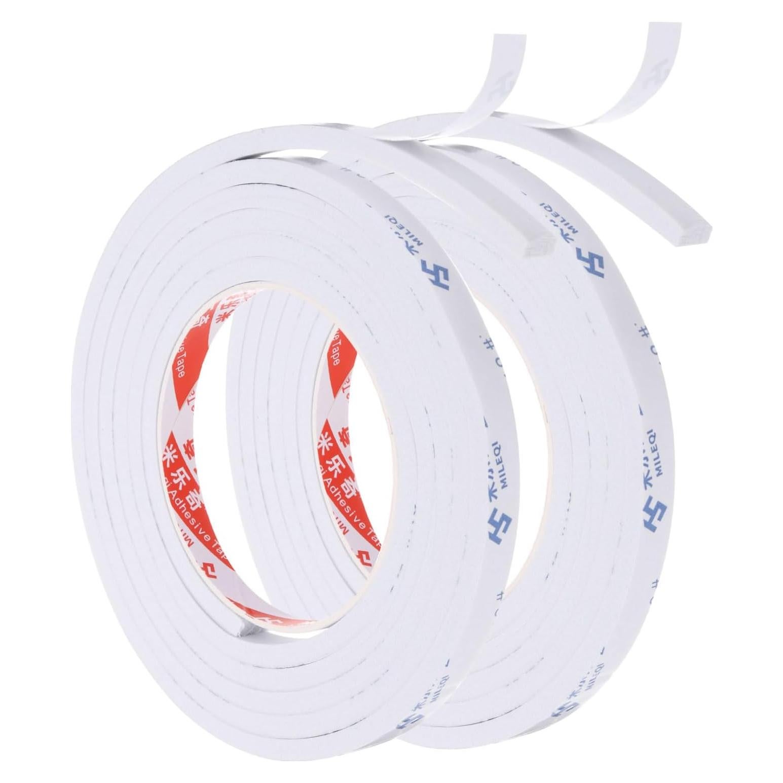 Cinta de Espuma Aislante PATIKIL 2m Blanco 1cm Ancho 5mm Grueso