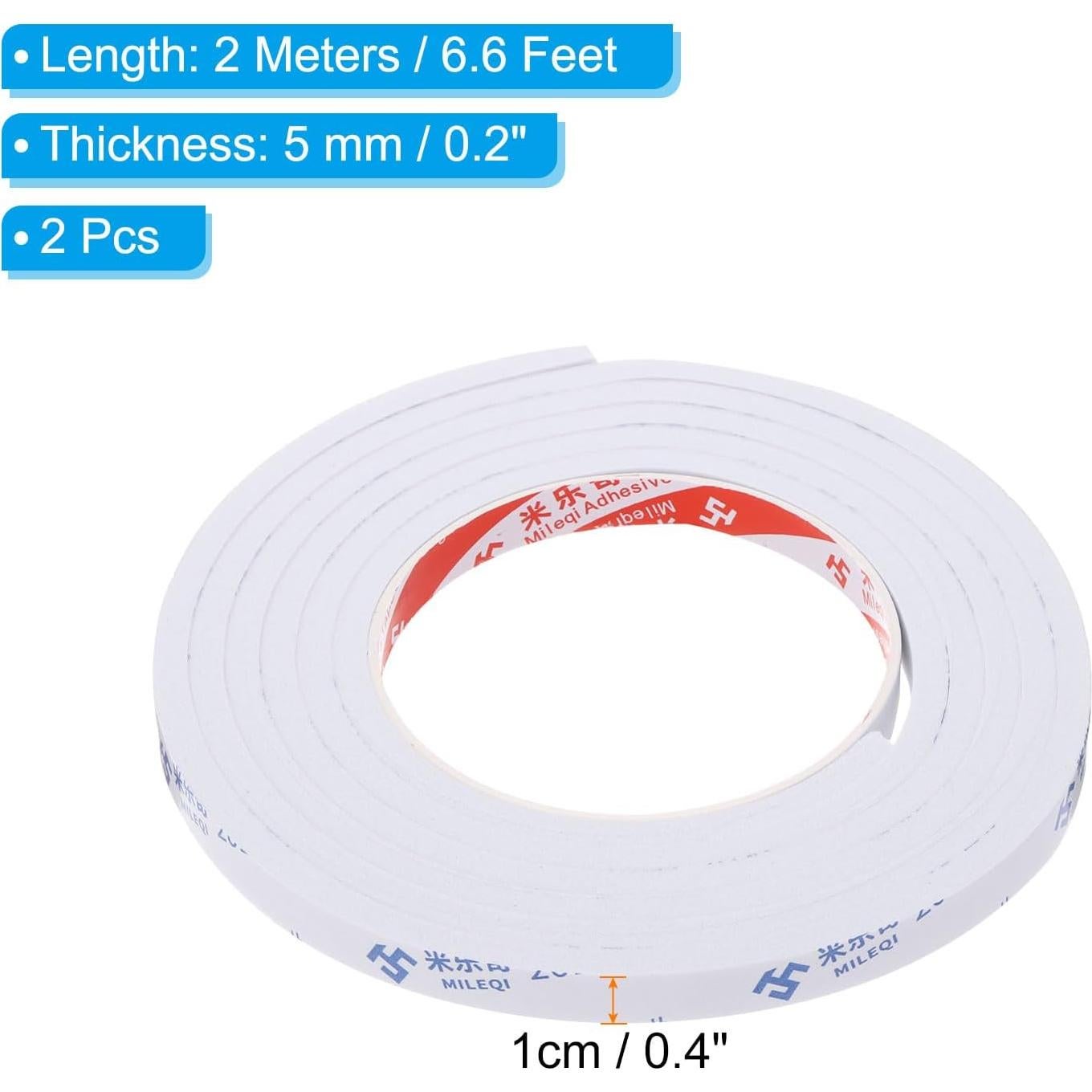 Cinta de Espuma Aislante PATIKIL 2m Blanco 1cm Ancho 5mm Grueso