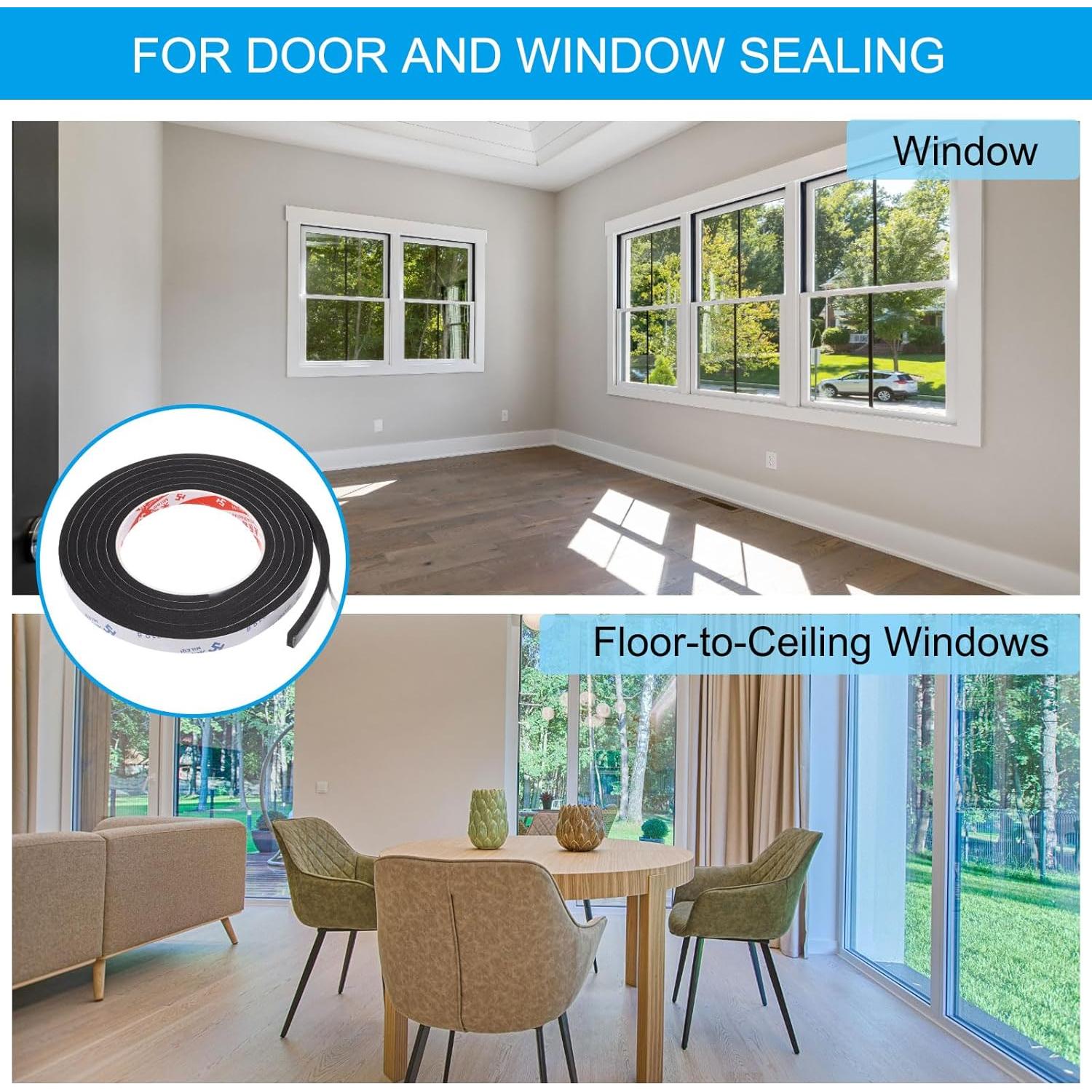 Cinta de Espuma Aislante PATIKIL 2m Blanco 1cm Ancho 5mm Grueso