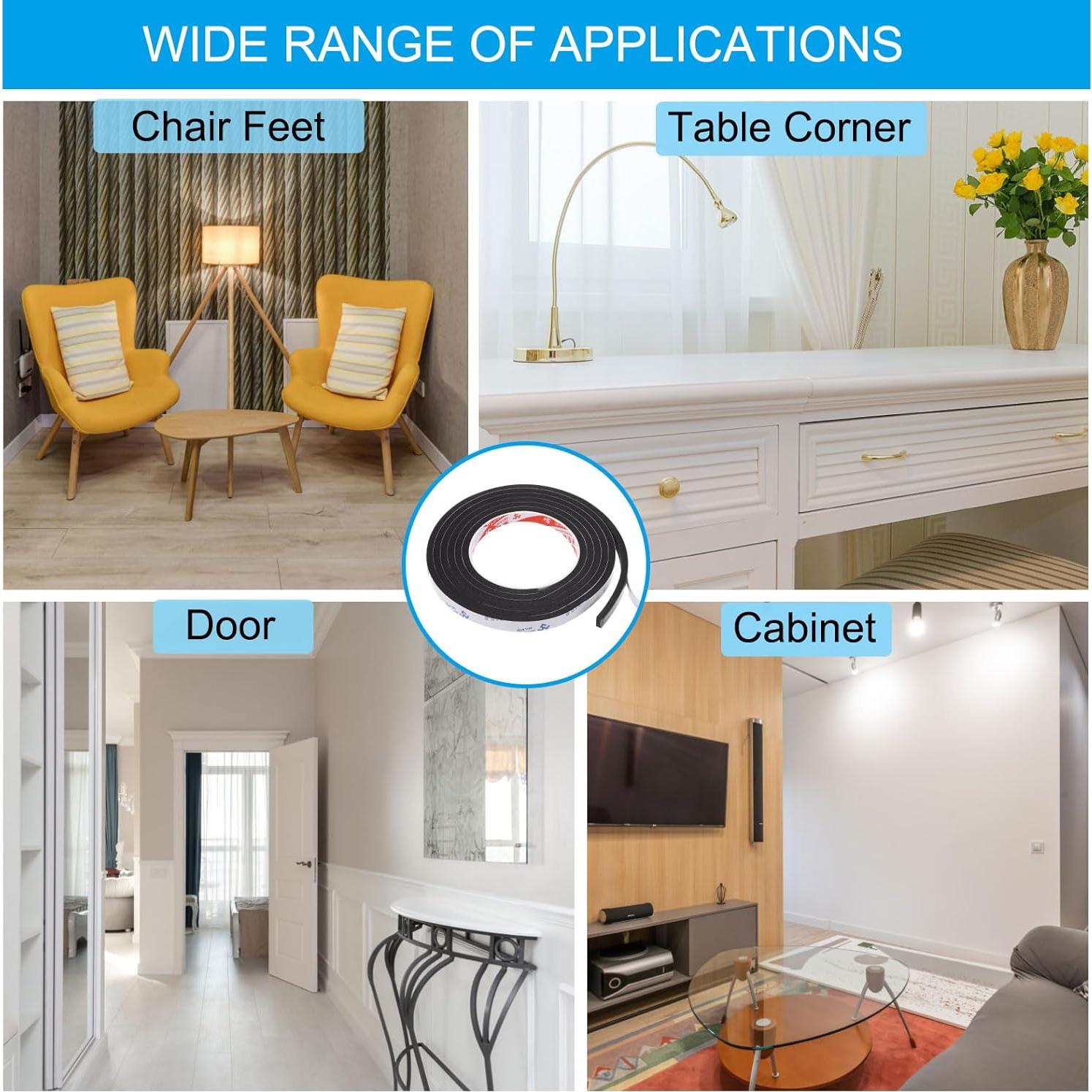 Cinta de Espuma Aislante PATIKIL 2m Blanco 1cm Ancho 5mm Grueso