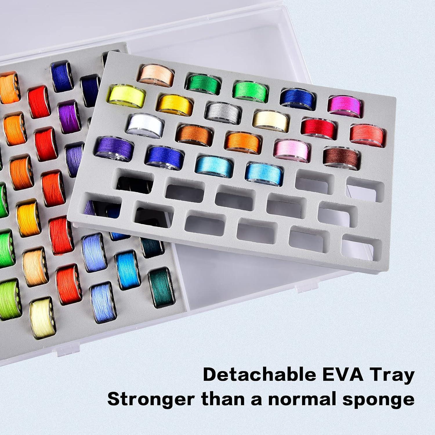 Caja organizadora de bobinas Xuerdon - 66 ranuras, plástico