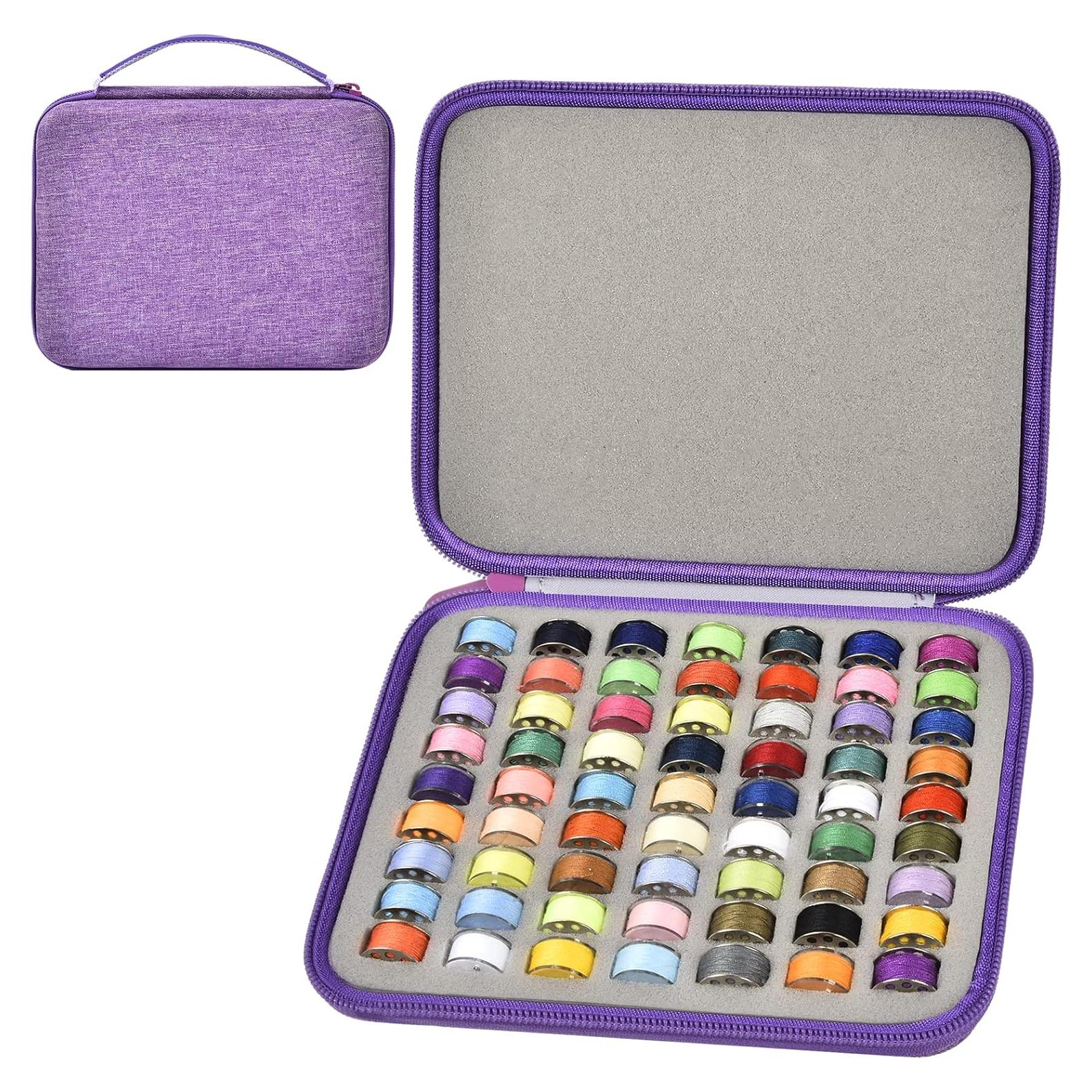 Organizador de Hilos de Bobinas ALKOO 63 Slots Púrpura