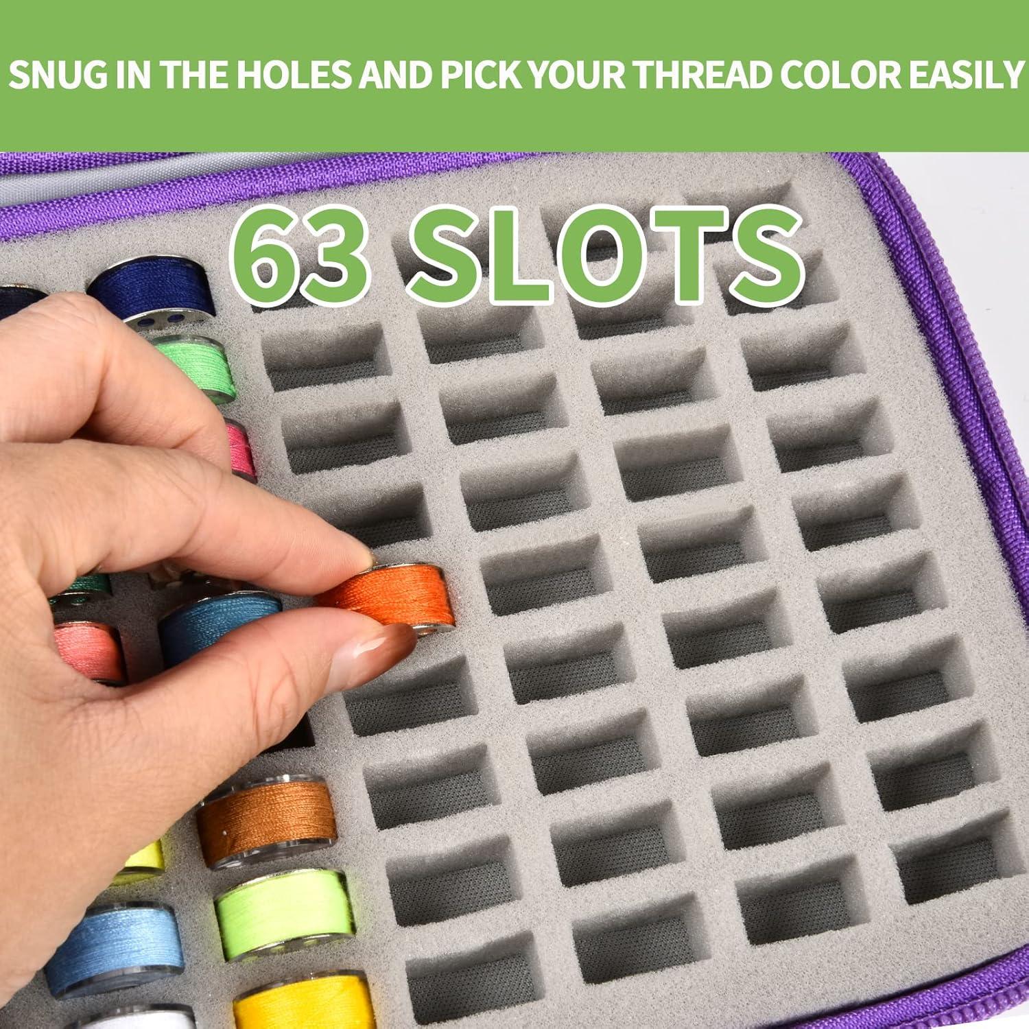 Organizador de Hilos de Bobinas ALKOO 63 Slots Púrpura