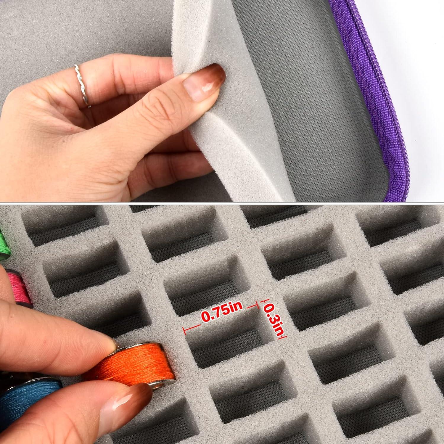 Organizador de Hilos de Bobinas ALKOO 63 Slots Púrpura