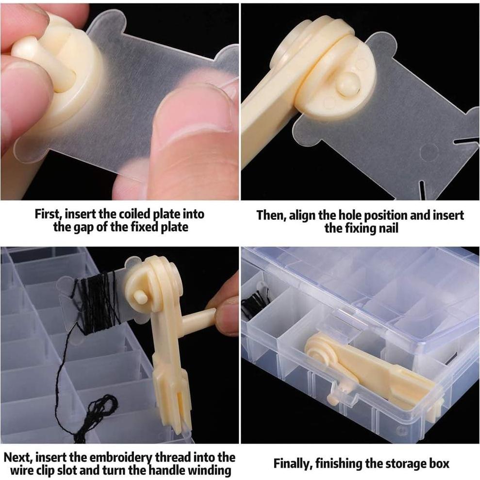 Caja Organizadora de Hilo de Bordado WILLBOND con 100 Bobinas