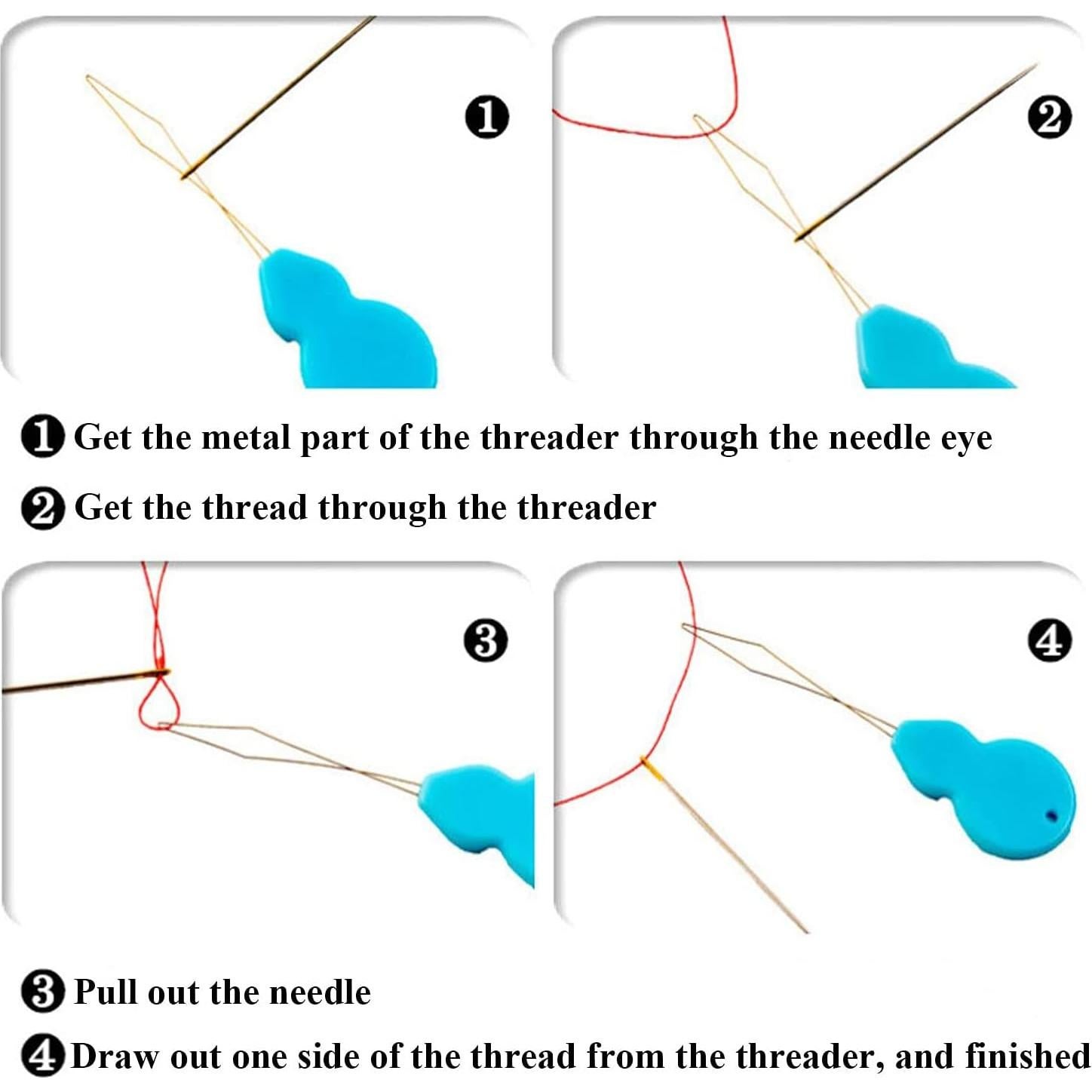 30 Enhebradores de Aguja Phinus de Plástico Multicolor