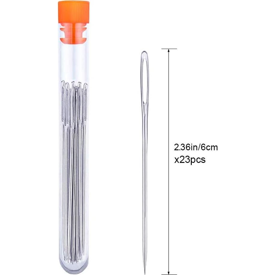 Juego de Agujas de Coser JNENERY 23 Piezas Ojo Grande 6cm