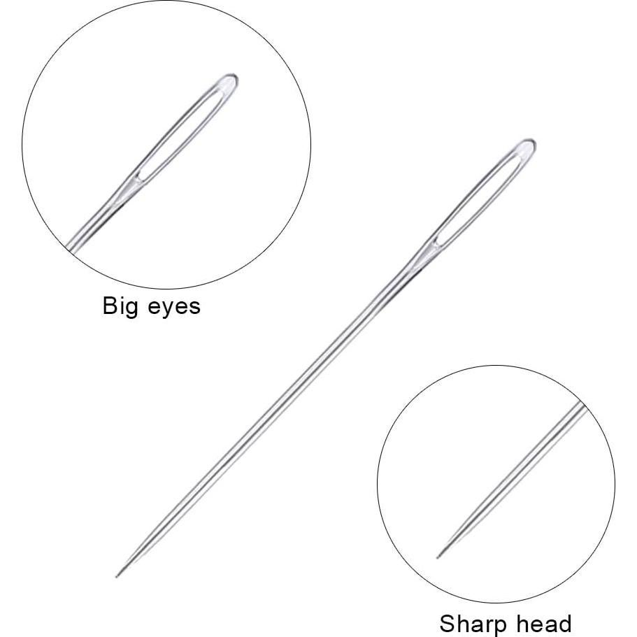 Juego de Agujas de Coser JNENERY 23 Piezas Ojo Grande 6cm