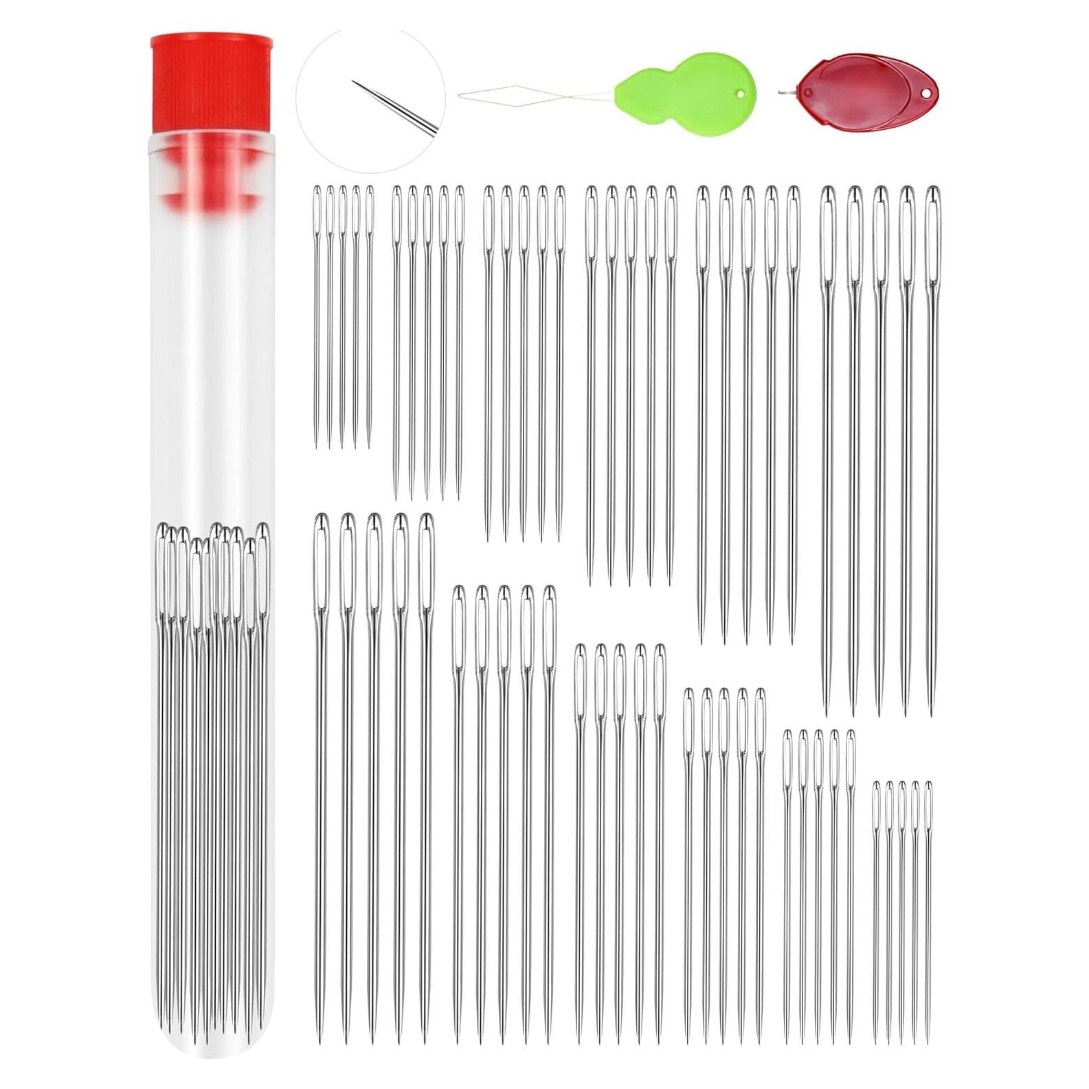 Juego de Agujas de Coser FIVEIZERO 60 Pcs Ojo Grande Acero Inoxidable