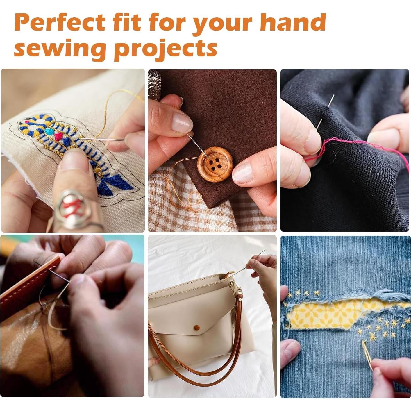 Juego de Agujas de Coser FIVEIZERO 60 Pcs Ojo Grande Acero Inoxidable