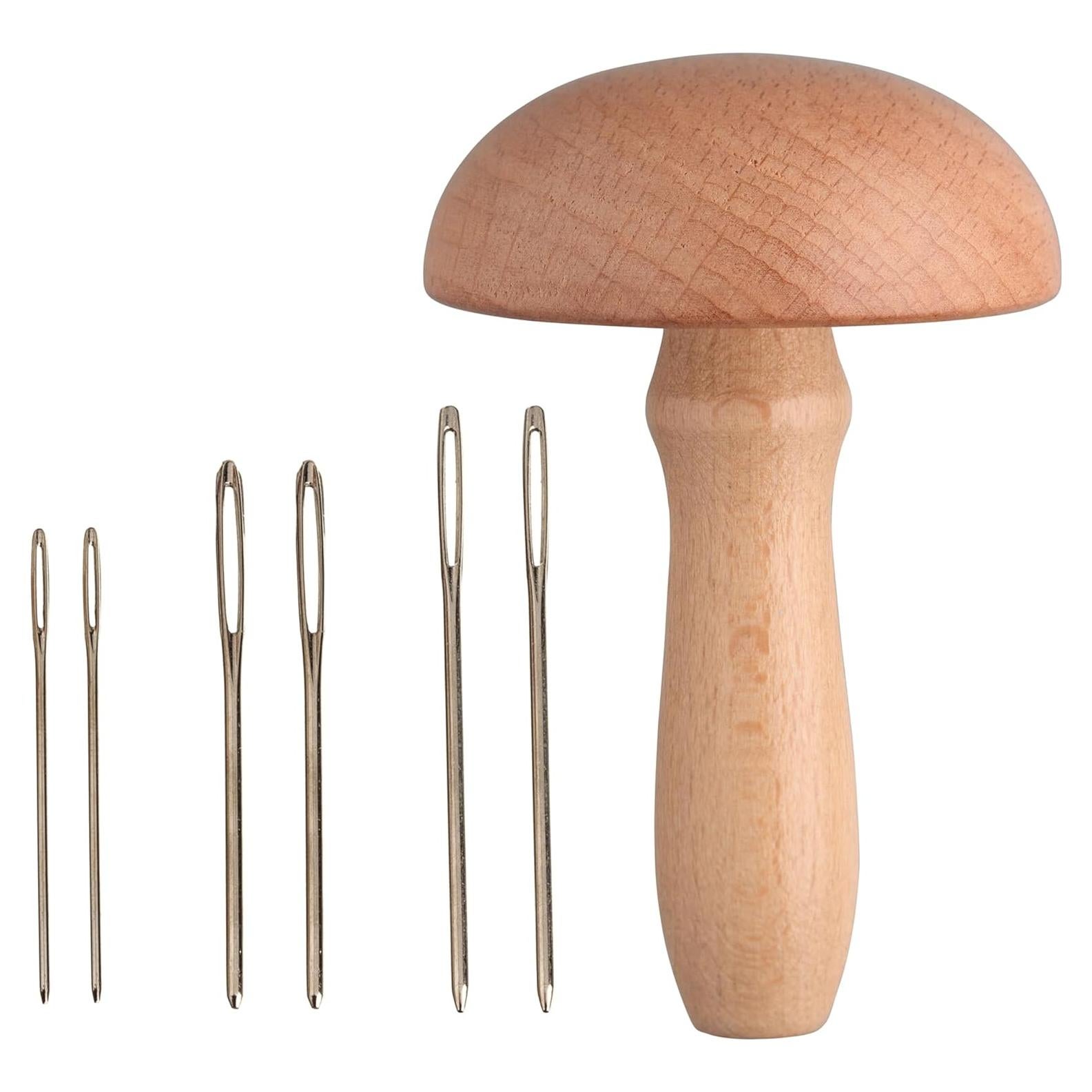 Darnador de Hongos Magnético El Oso Acolchado con Agujas - Herramienta de Costura Ergonómica