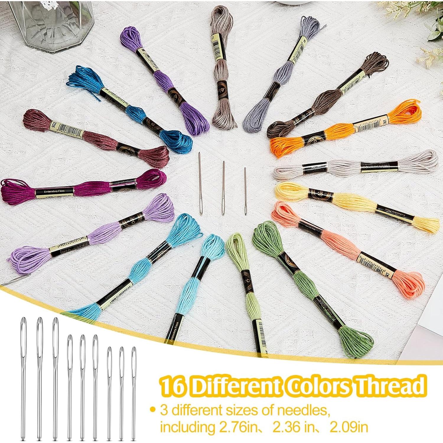 Kit de Remendar Jexine con Huevo de Madera y Hilos 16 Colores