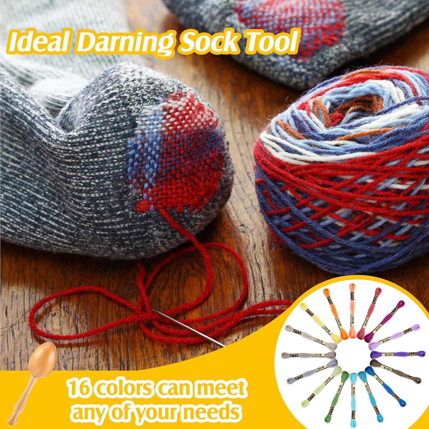 Kit de Remendar Jexine con Huevo de Madera y Hilos 16 Colores