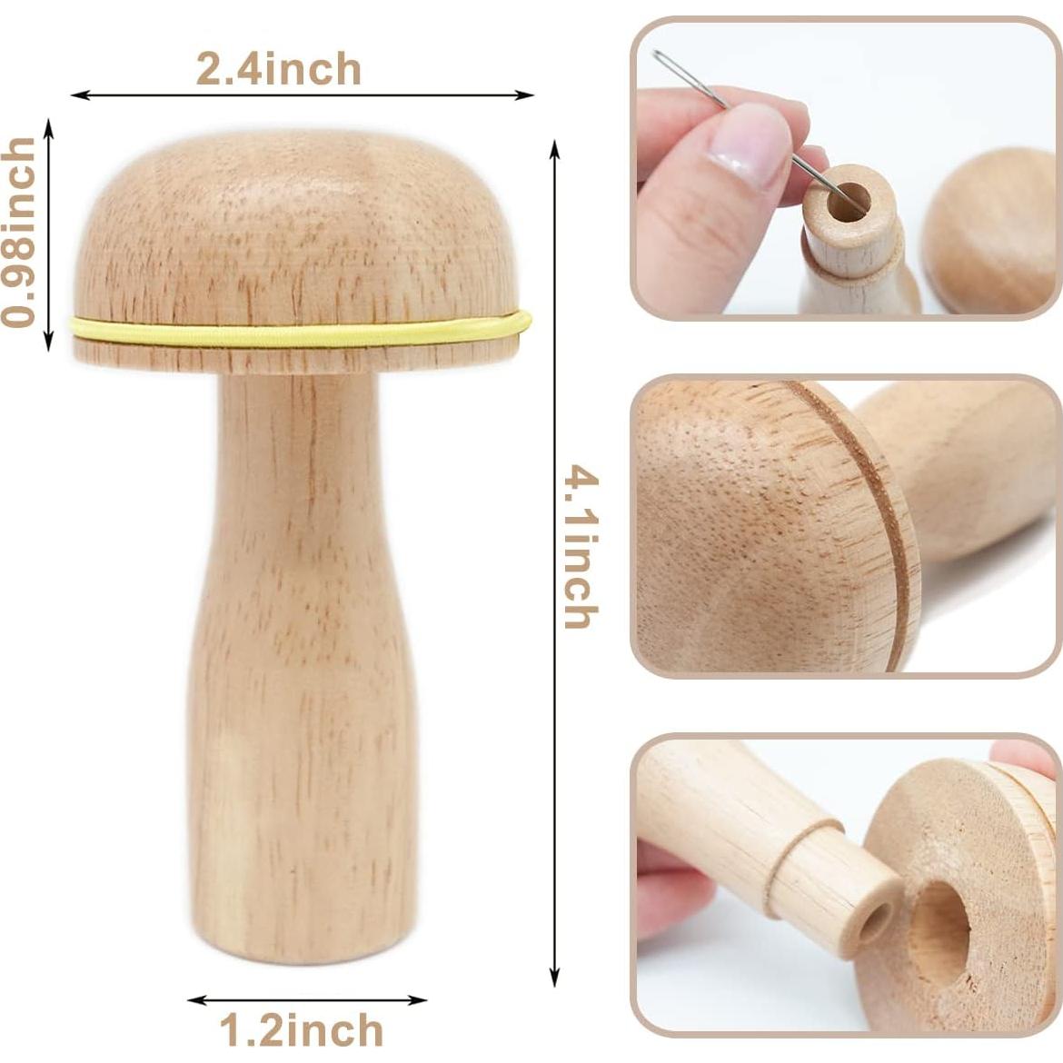 Hongo de Remiendo de Madera para Costura DIY - 10x3x6 cm