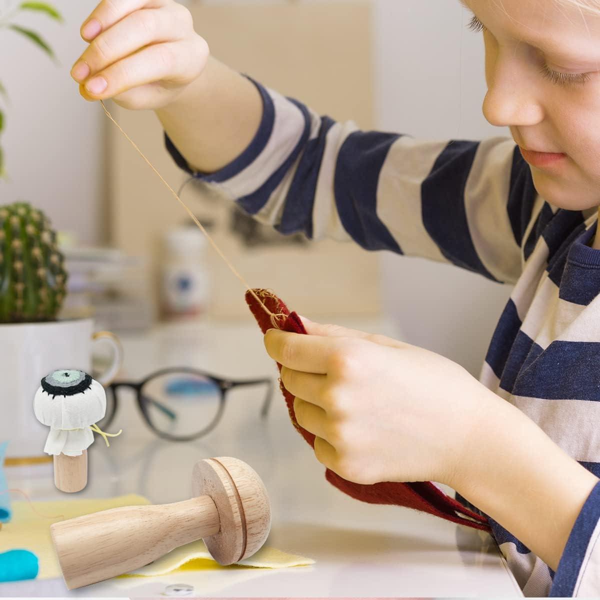 Hongo de Remiendo de Madera para Costura DIY - 10x3x6 cm