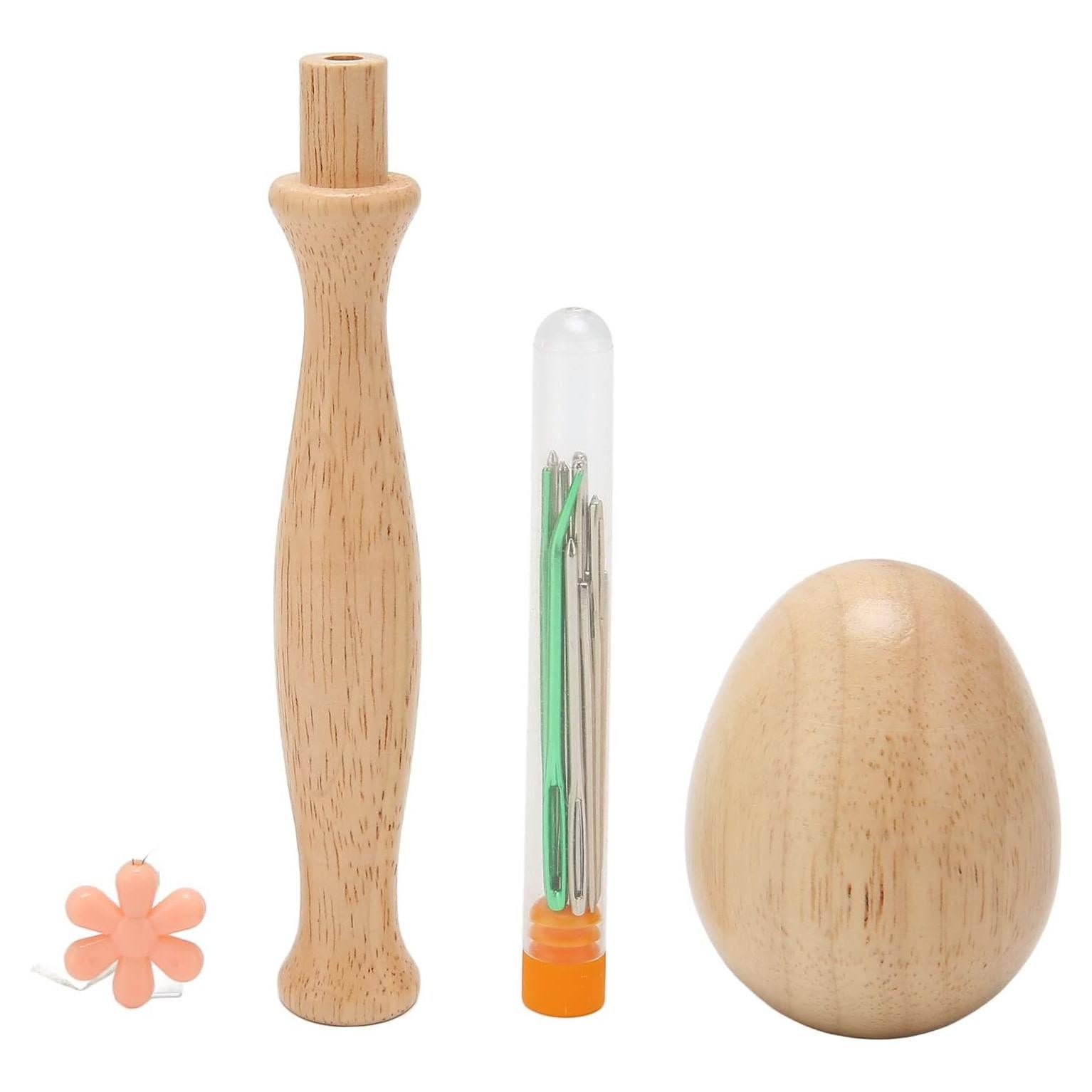 Kit de Agujas de Remendar Pssopp con Mango Curvado de Madera