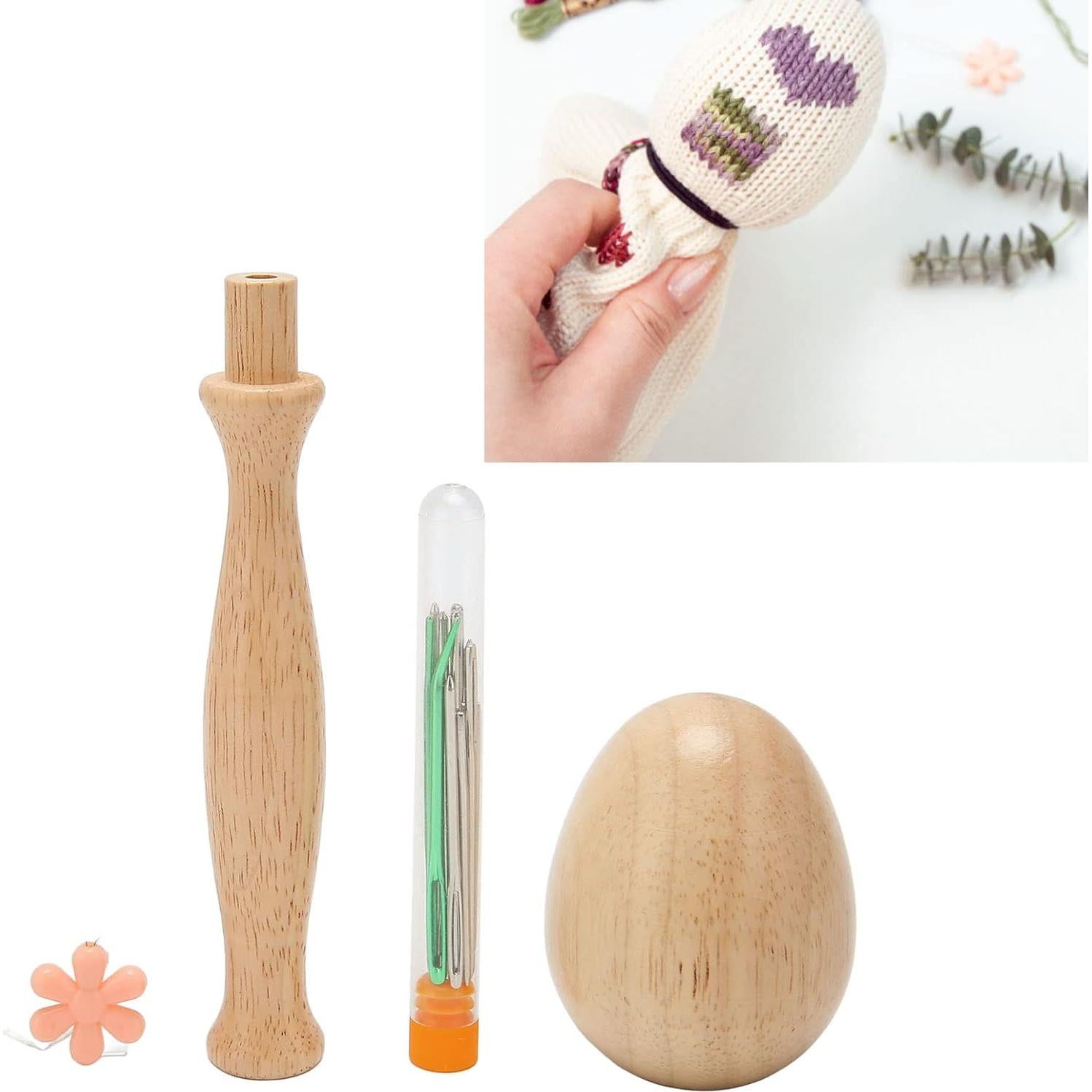 Kit de Agujas de Remendar Pssopp con Mango Curvado de Madera