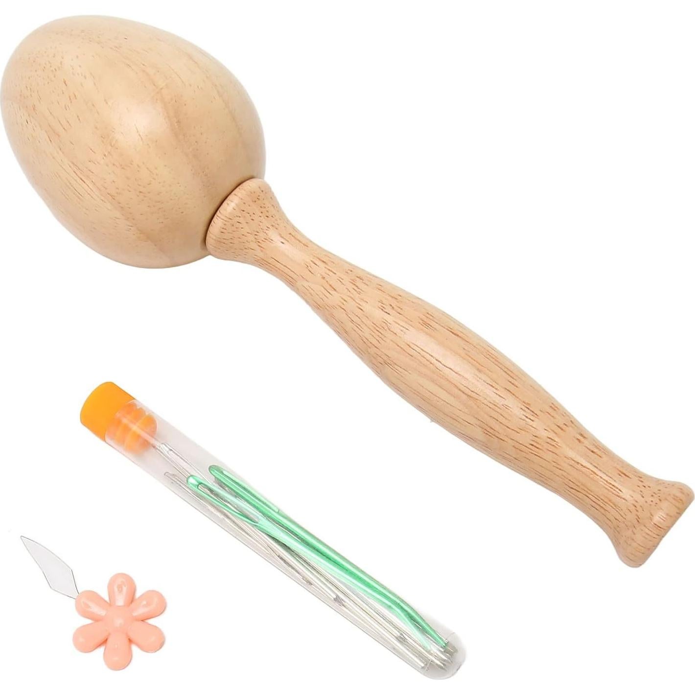 Kit de Agujas de Remendar Pssopp con Mango Curvado de Madera