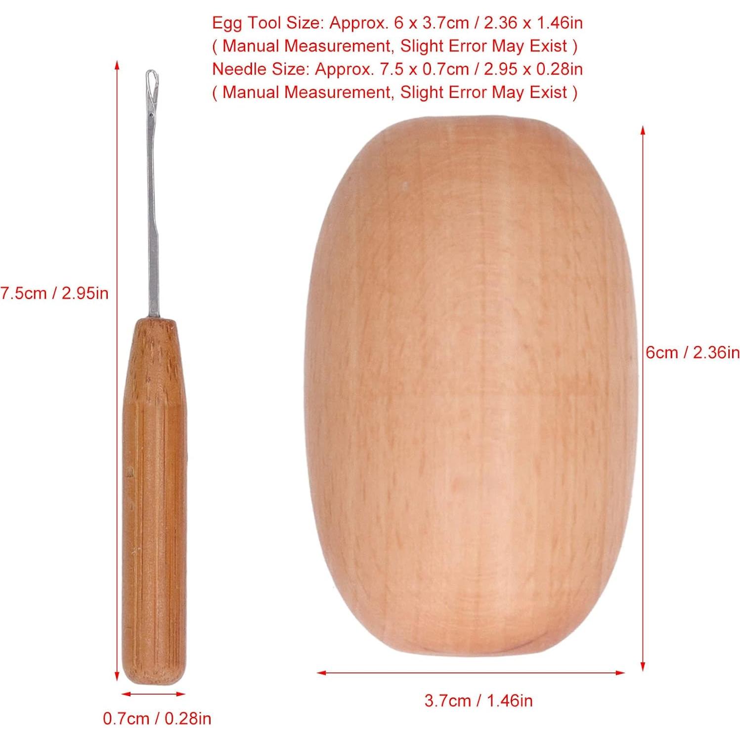 Huevo de Remendar de Madera Pssopp con Aguja - 6x3.7 cm