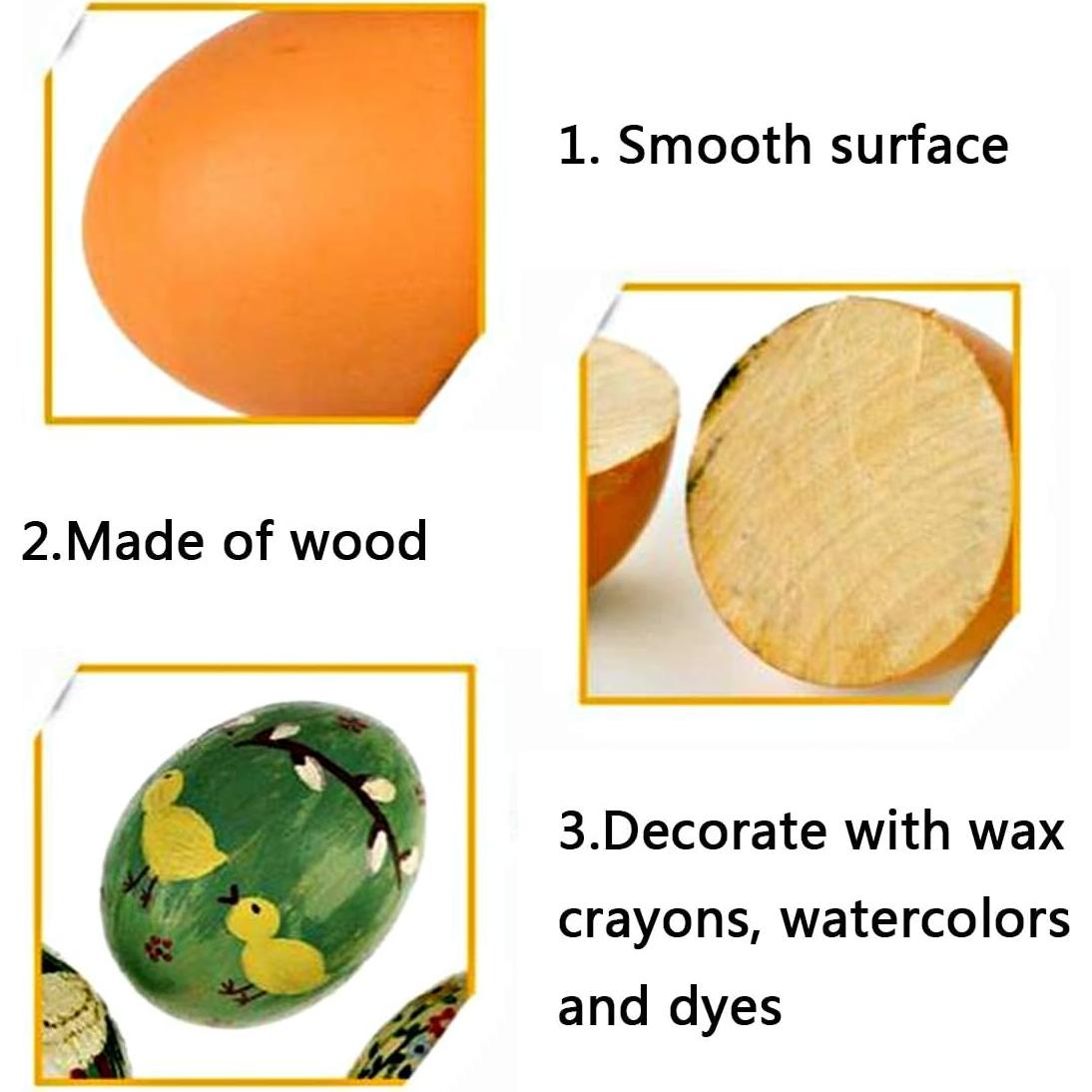 Huevos Falsos de Madera YunKo 6 Pcs para Gallinero Decoración