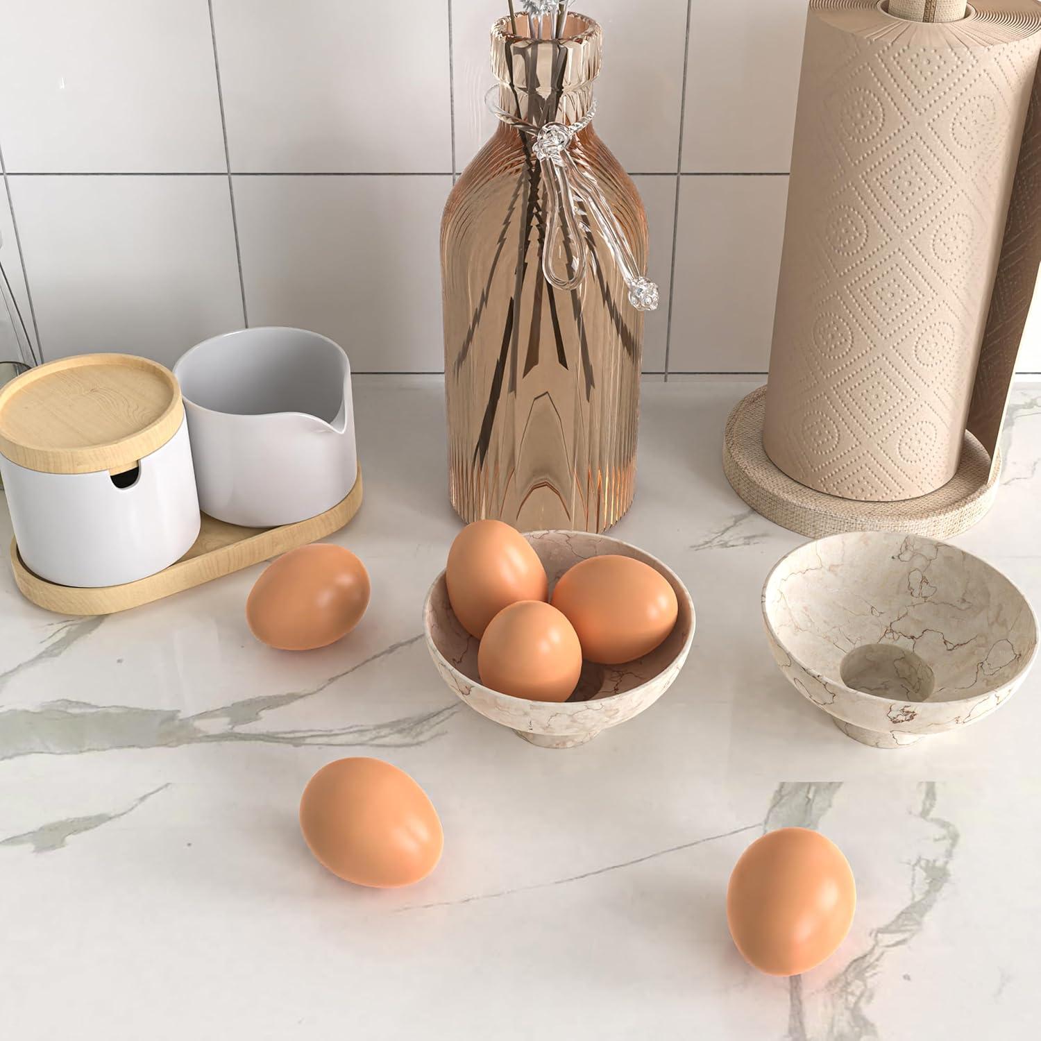 Huevos Falsos de Madera YunKo 6 Pcs para Gallinero Decoración