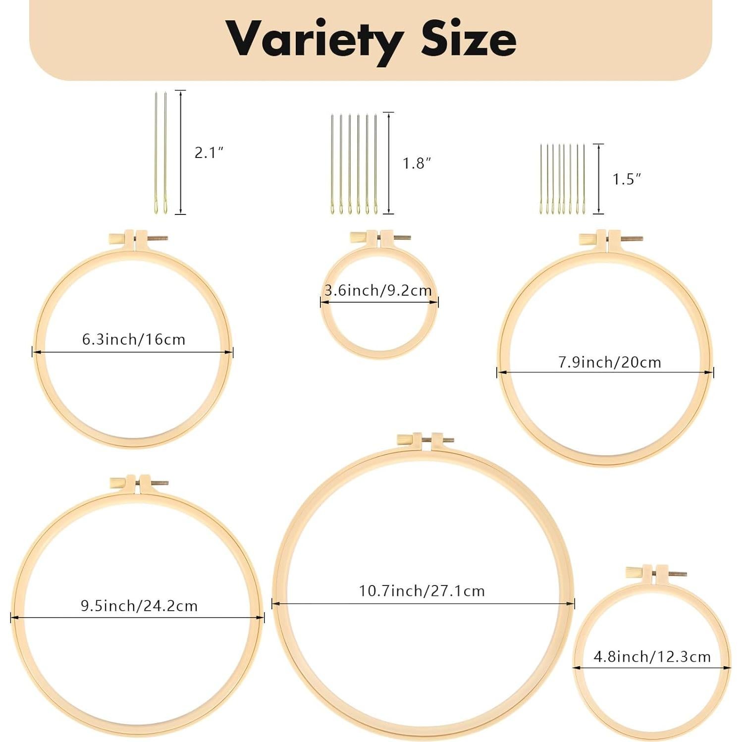 Caydo Juego de Aros de Bordado 6 Piezas 9.2 a 27.1 cm