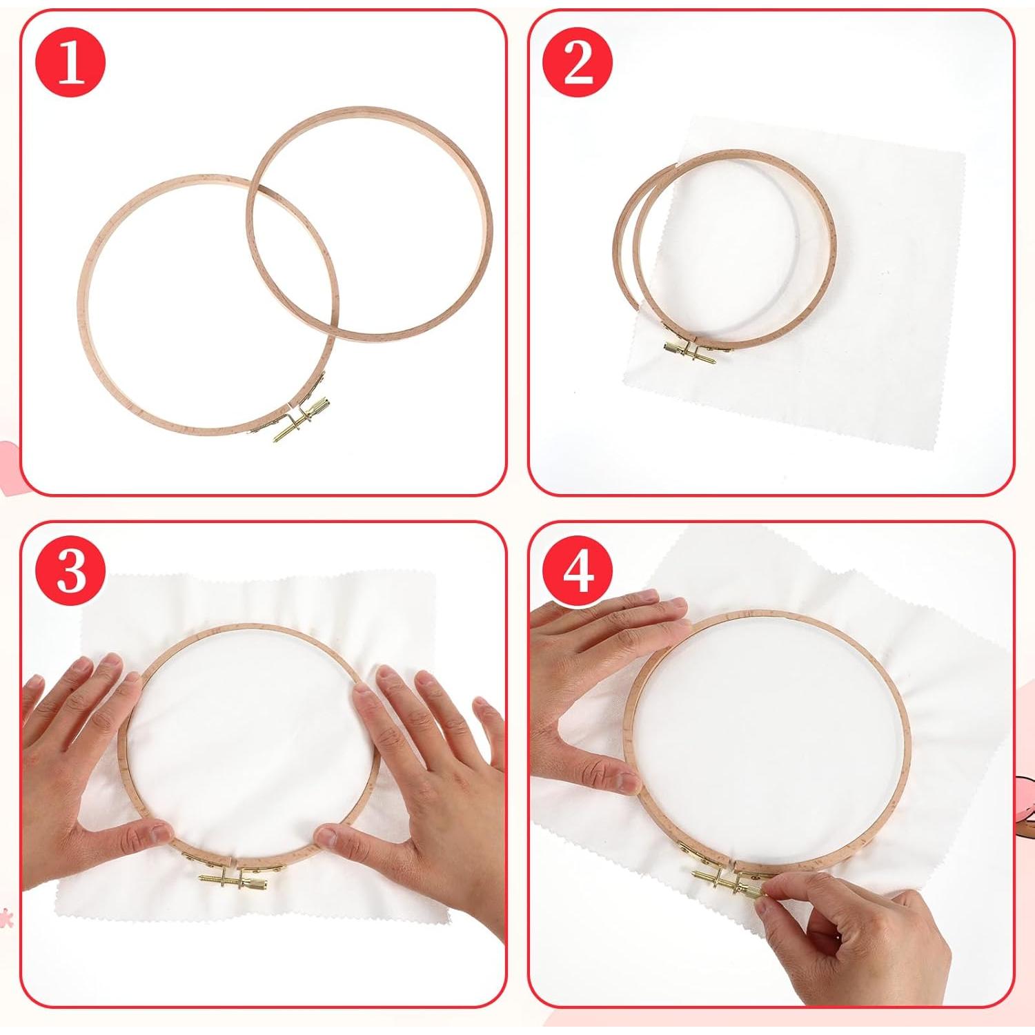 Paquete de 2 Aros de Bordado de Madera de Haya 16.5cm y 19cm